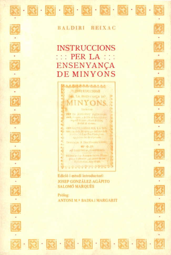 Instruccions per la ensenyança de minyons (Rústica)