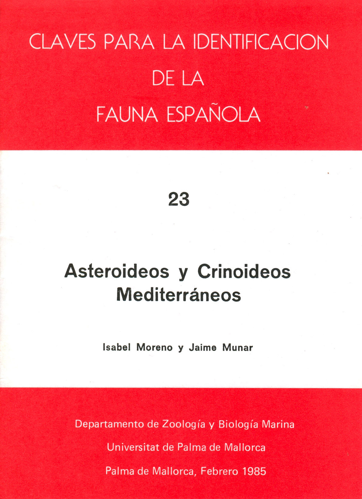 Asteroideos y Crinoideos Mediterráneos