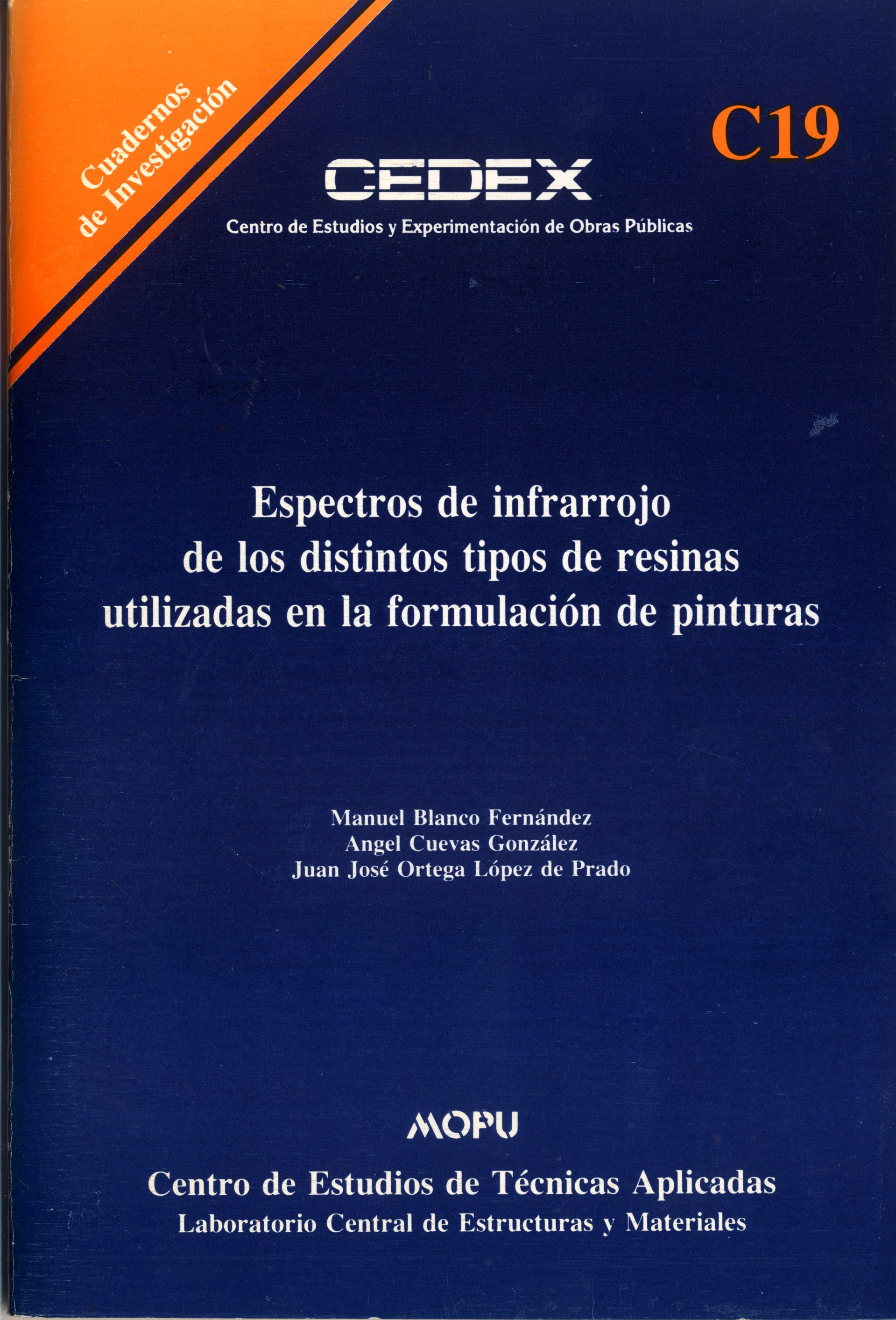 Espectros de infrarrojo de los distintos tipos de resinas utilizadas en la formulación de pinturas. C-19