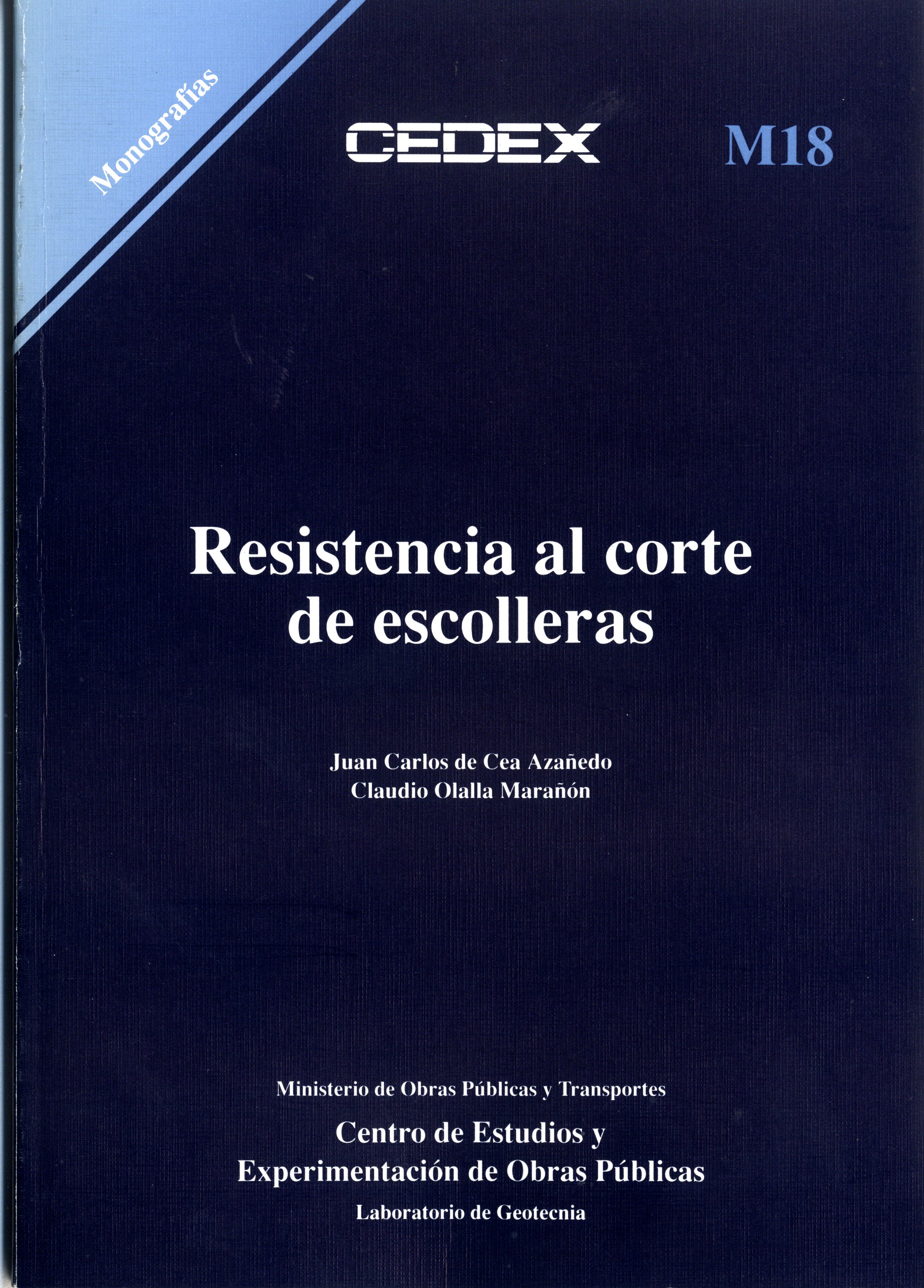 Resistencia al corte de escolleras. M-18