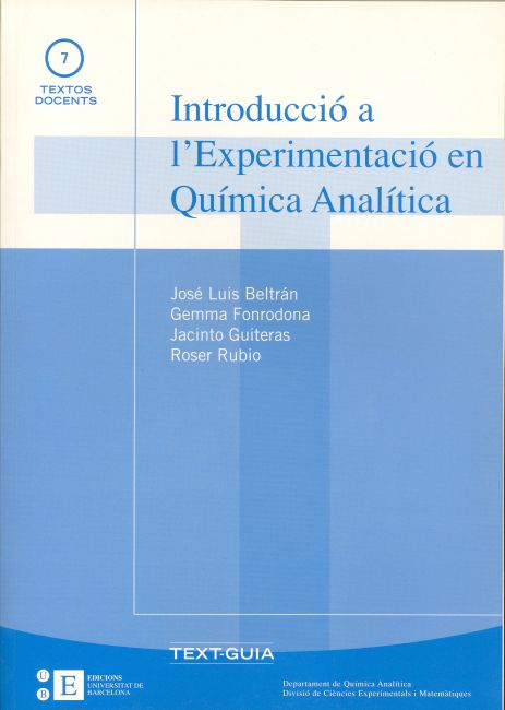 Introducció a l'experimentació en química analítica