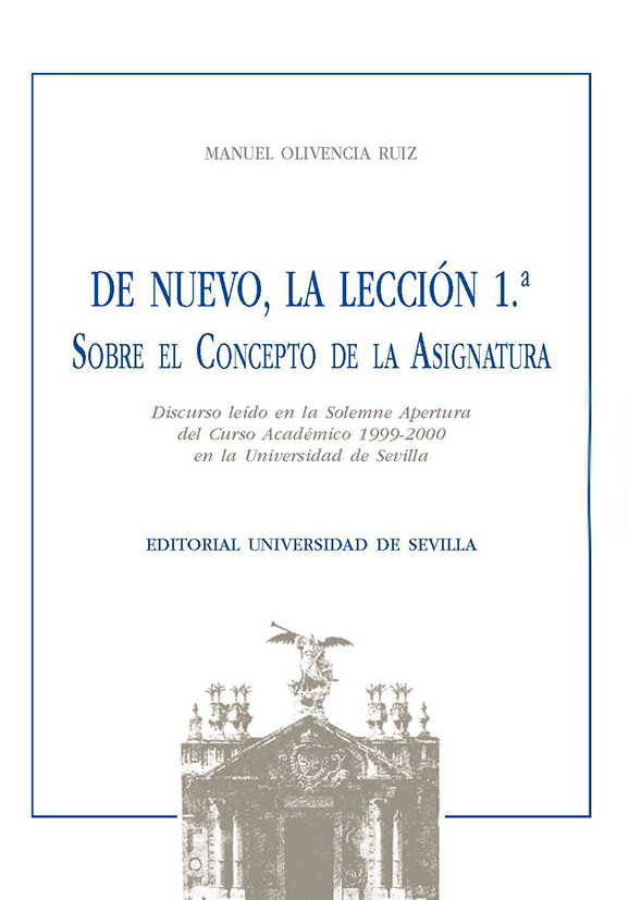 De nuevo, la lección 1ª. Sobre el concepto de la asignatura