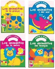 Pinta y pega los animalitos (4 títulos)