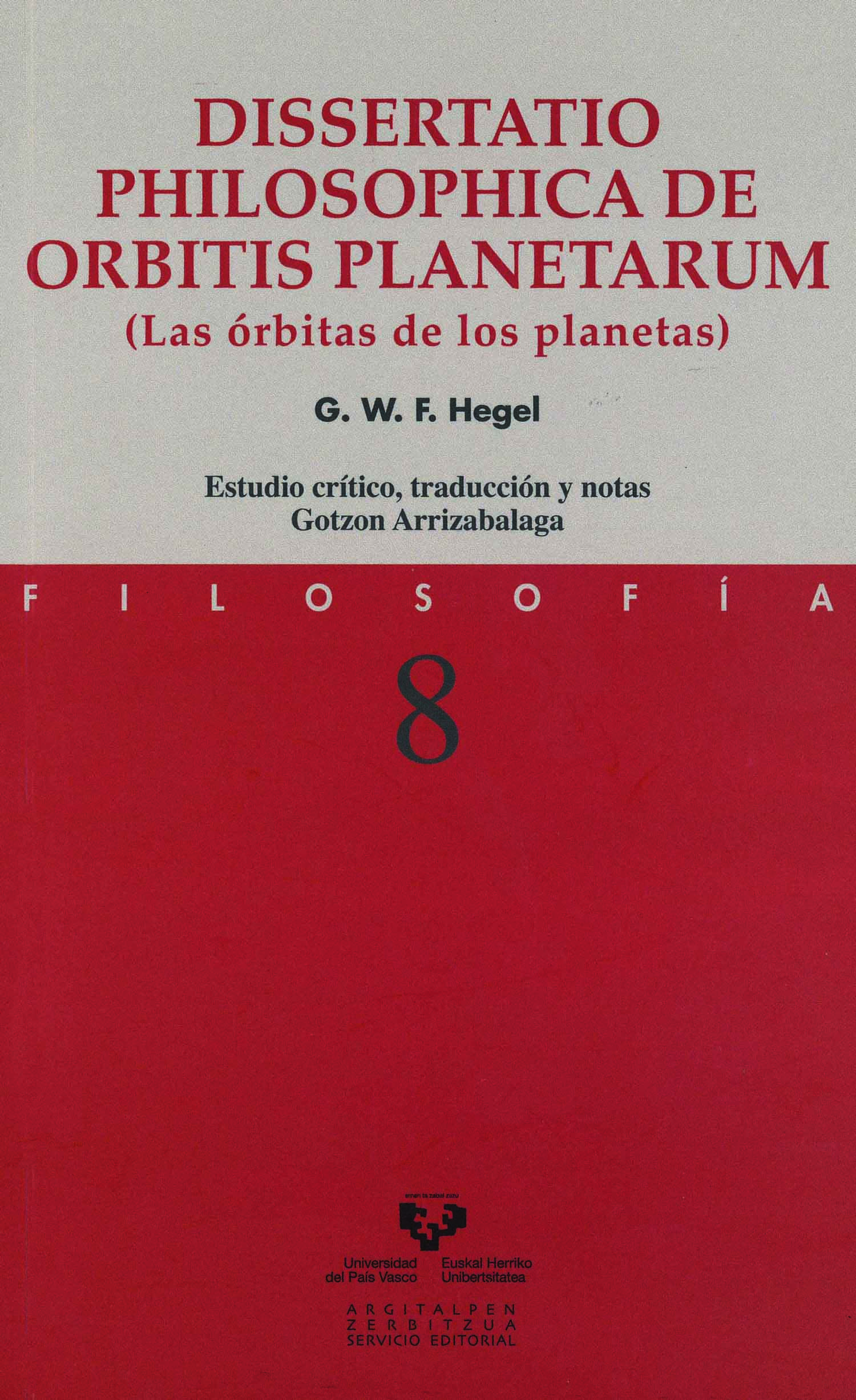 Dissertatio philosophica de orbitis planetarum (Las órbitas de los planetas)