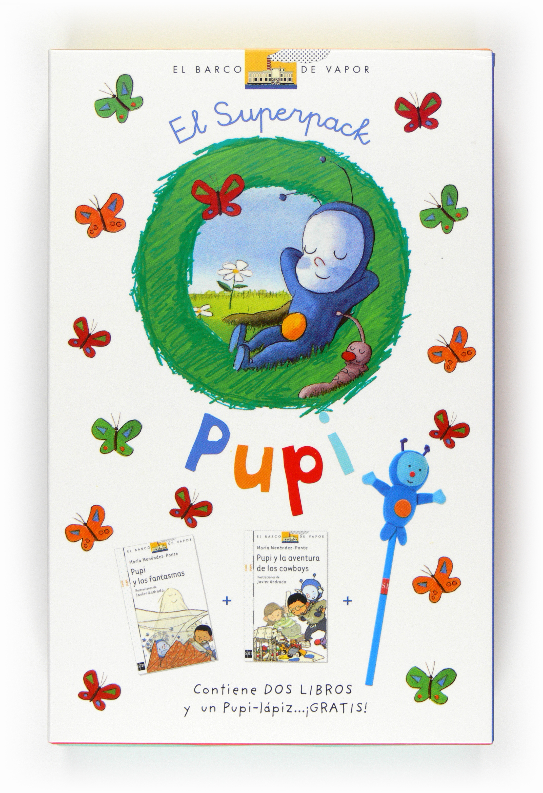 El superpack de Pupi: Pupi y la aventura de los cowboys + Pupi y los fantasmas + un Pupi-lápiz