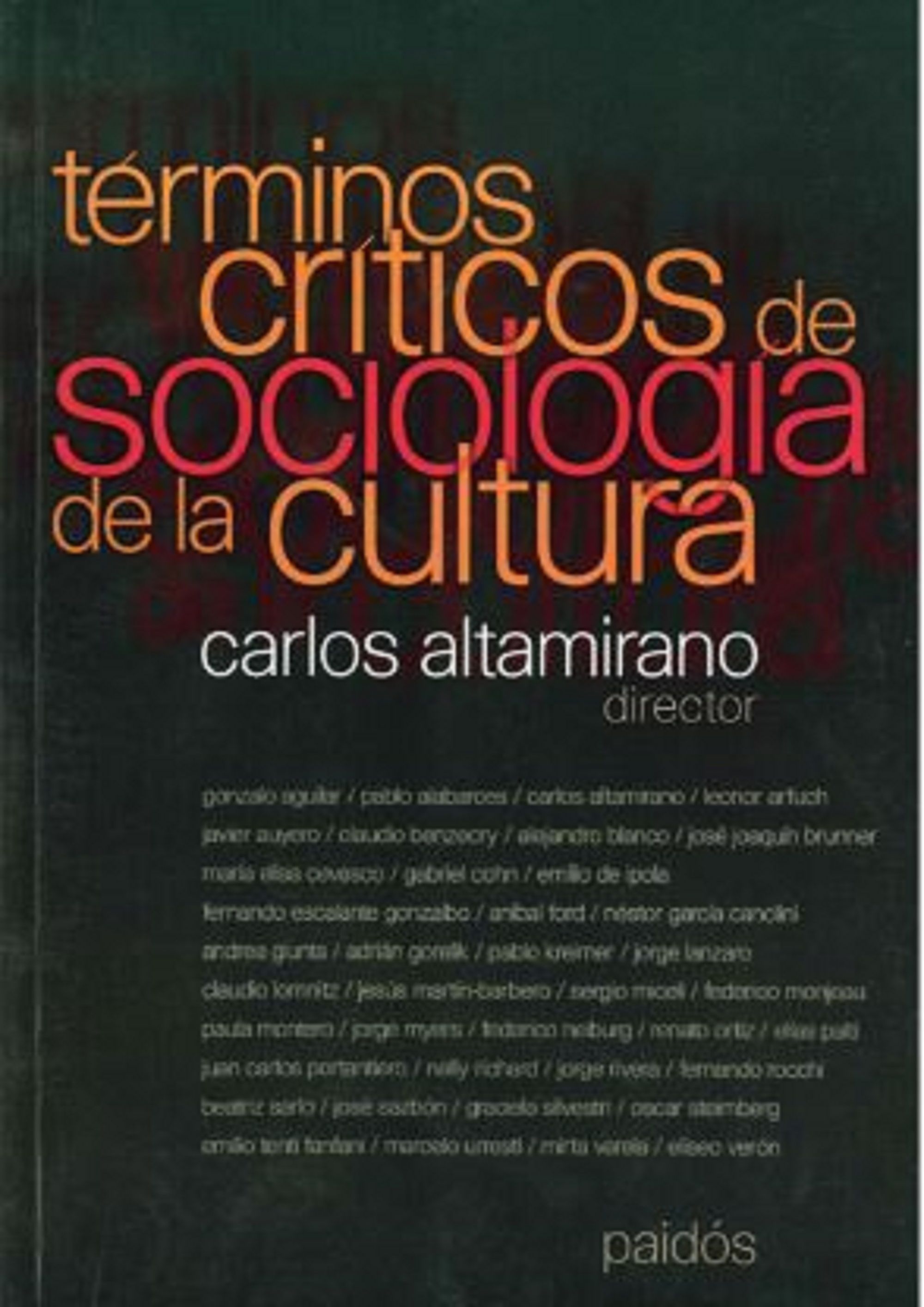 Términos criticos de sociología de la cultur