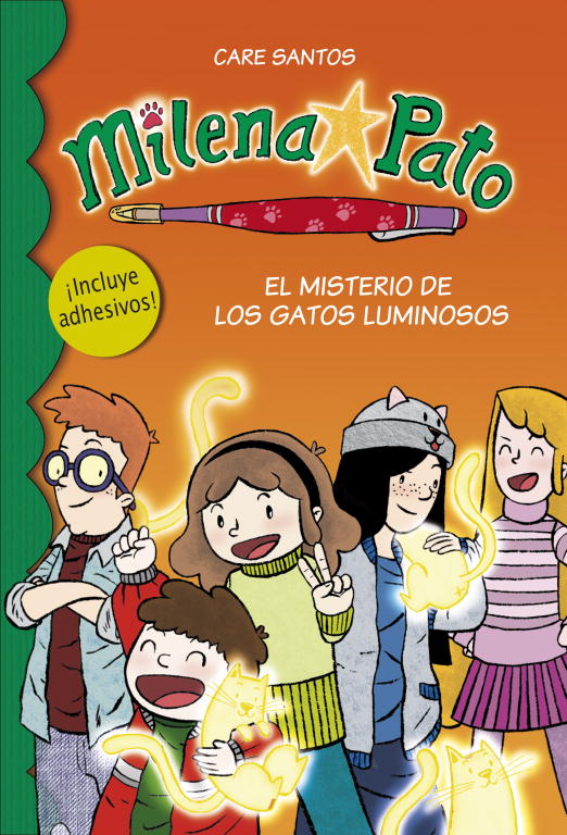 El misterio de los gatos luminosos (tapa dura con pegatinas) (Serie Milena Pato 5)