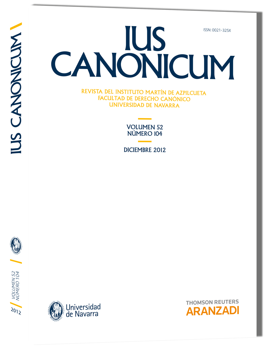 Ius Canonicum. (vol 52, nº 104) 2012
