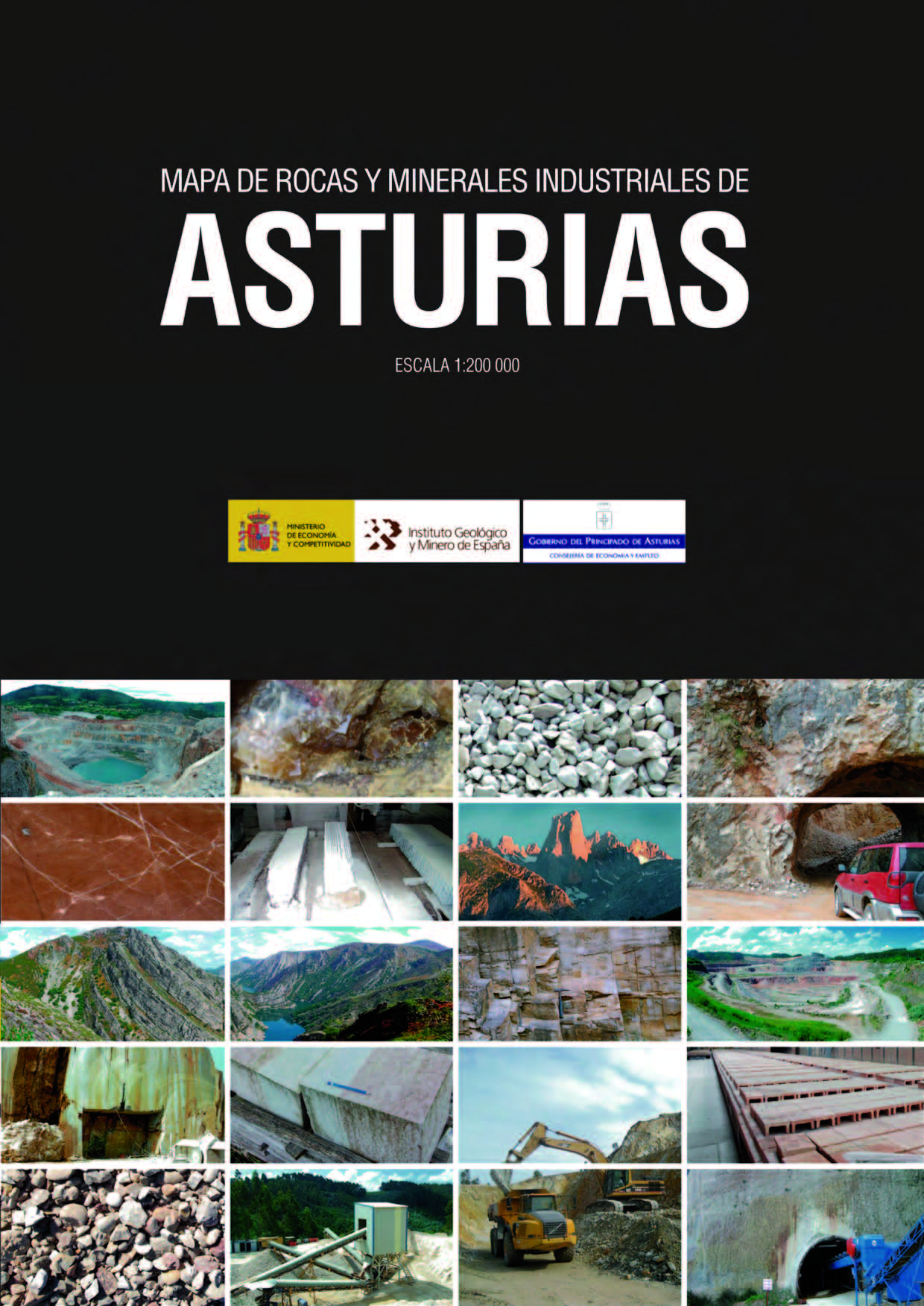 Mapa de rocas y minerales industriales de Asturias. Escala 1:200.000