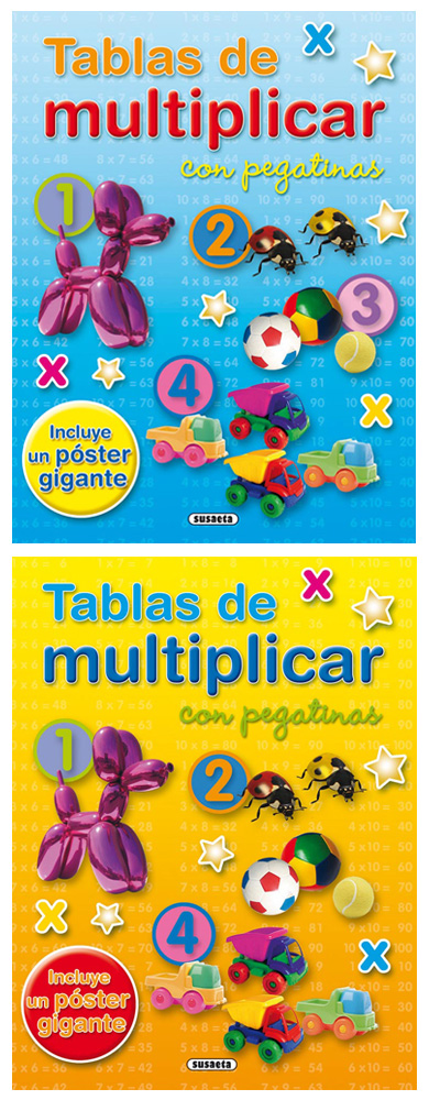 Tablas de multiplicar con pegatinas (2 títulos)