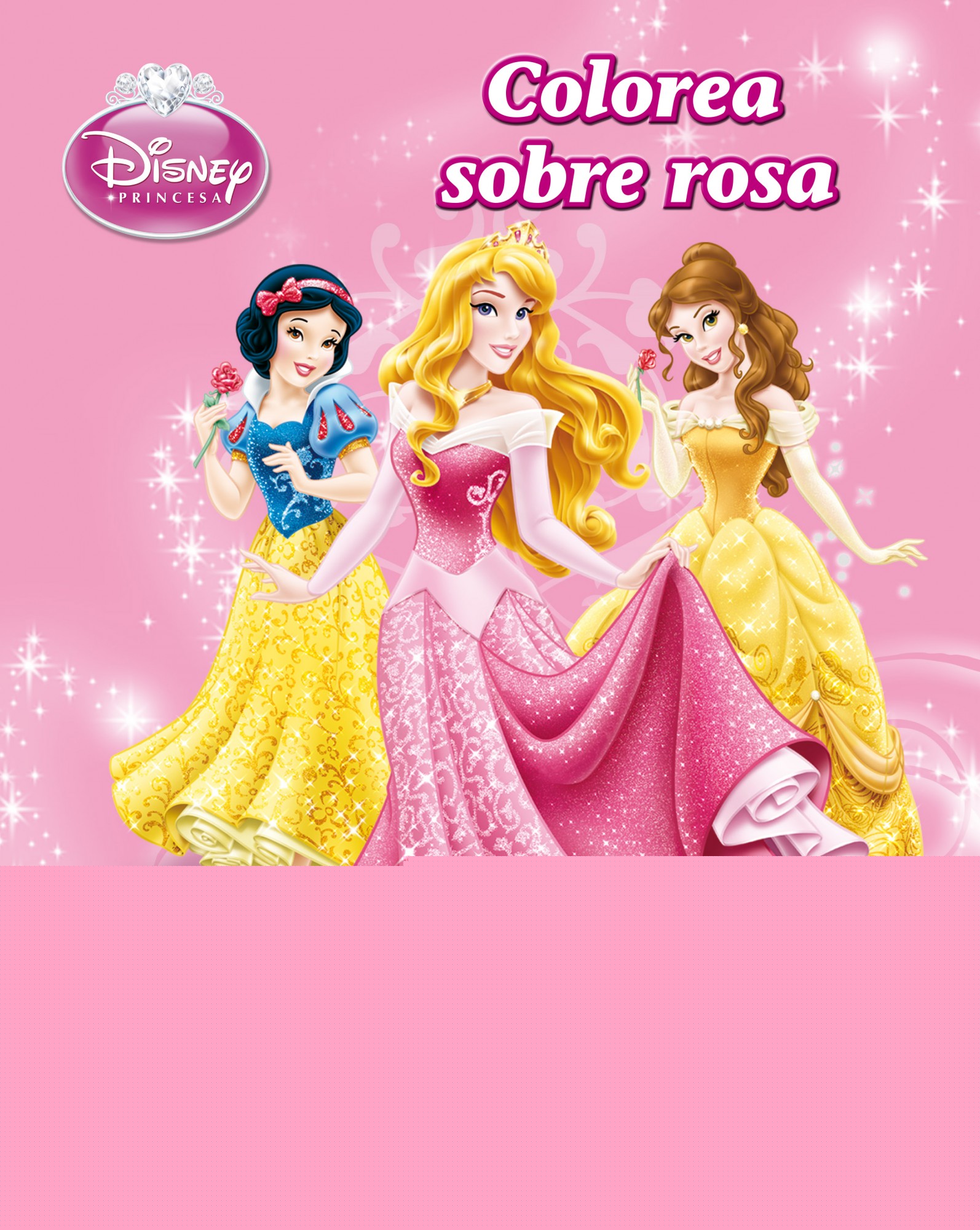 Princesas. Colorea sobre rosa
