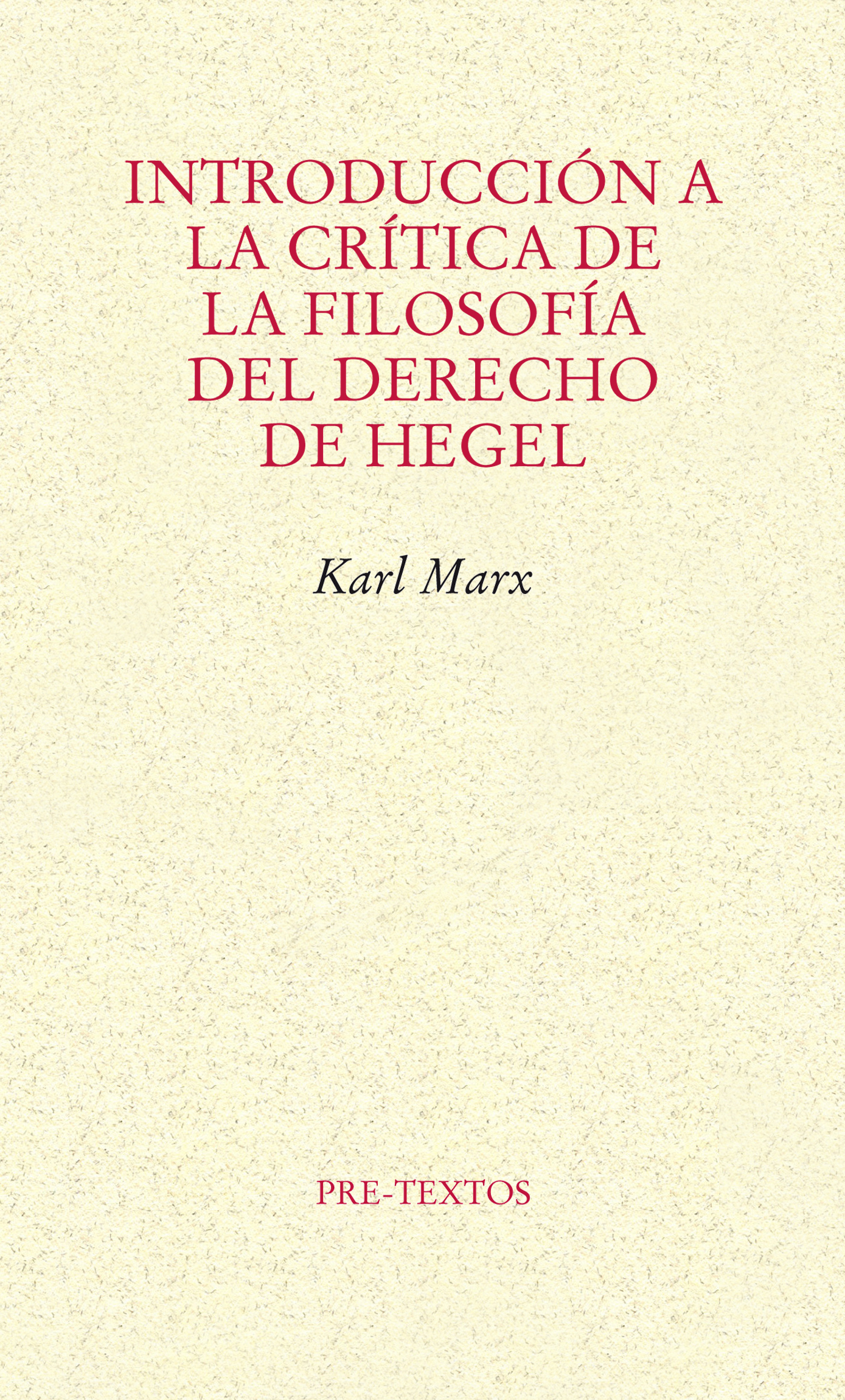 Introducción a la crítica de la filosofía del derecho de Hegel