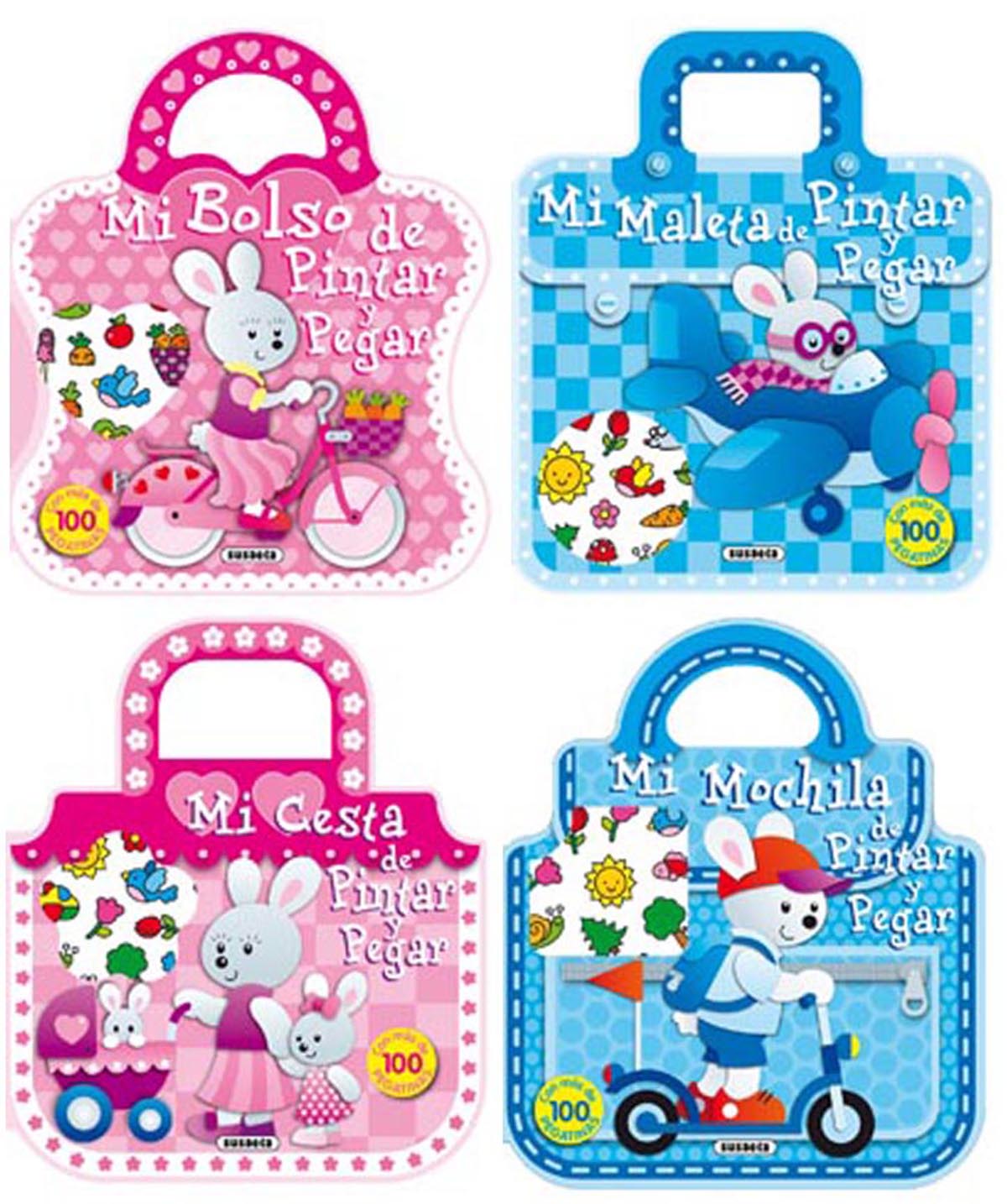 Pinta y decora con pegatinas (4 títulos)