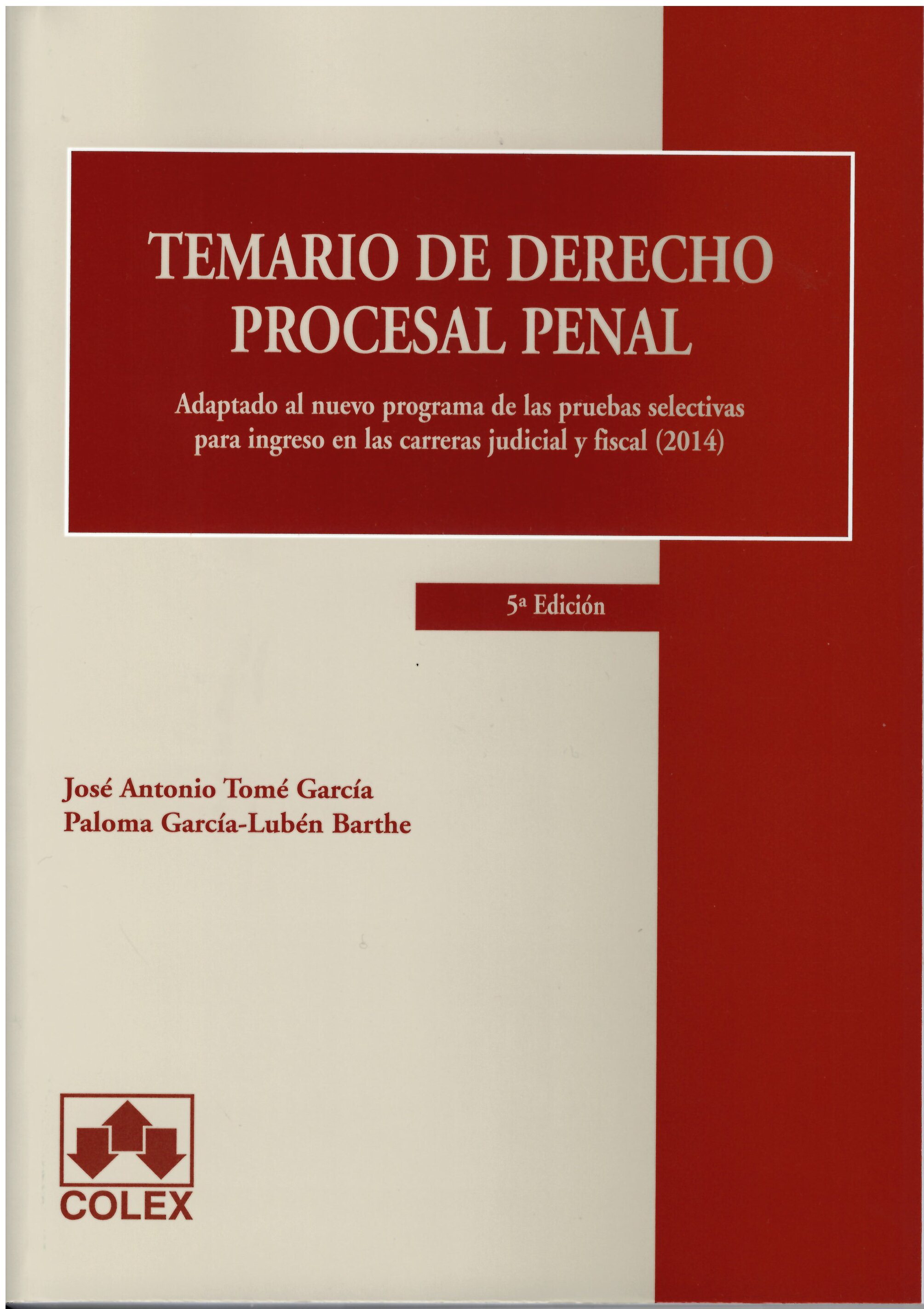 Temario de derecho procesal penal 5ª ed.