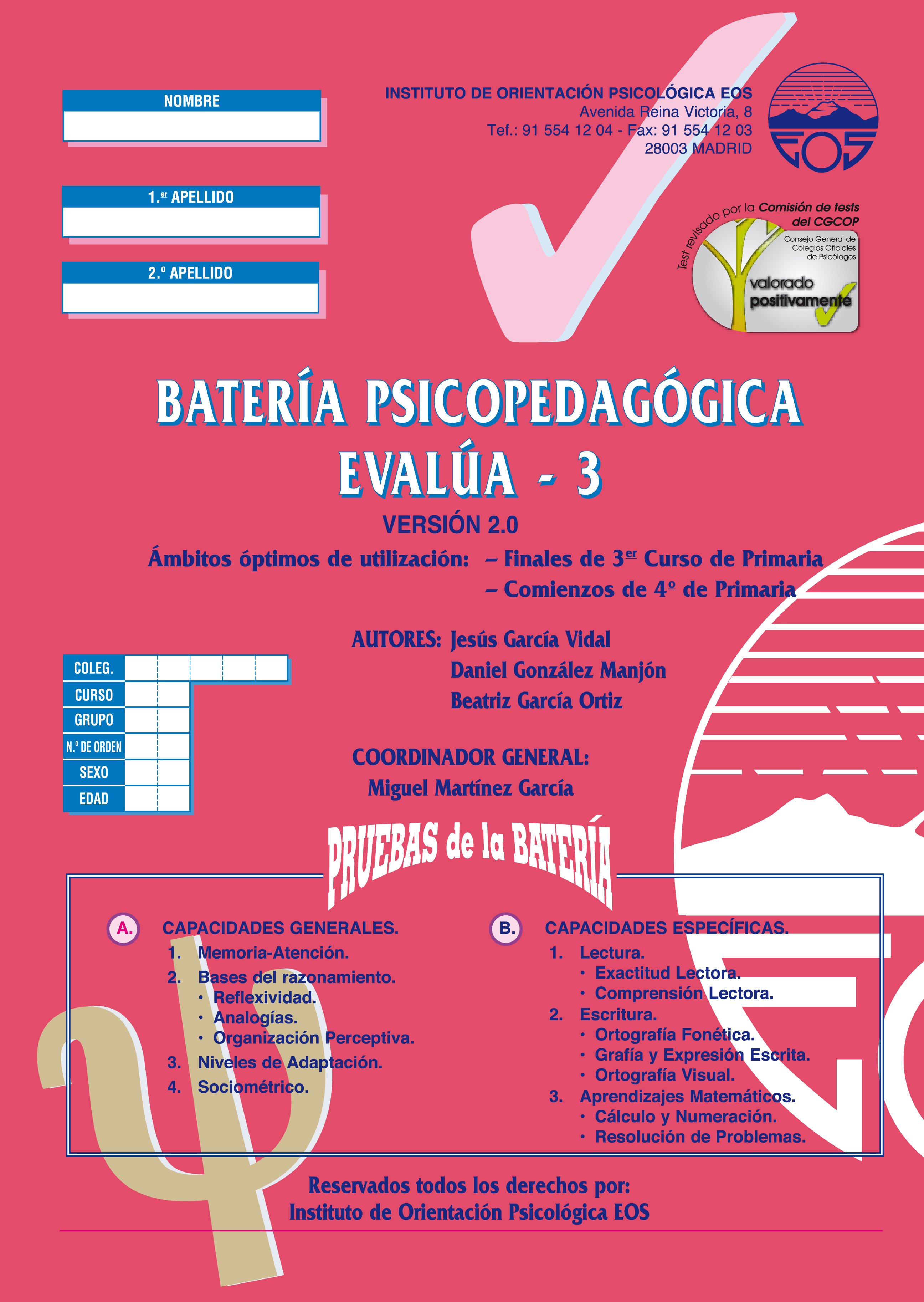 EVALÚA-3 (Batería). Adaptación República Dominicana