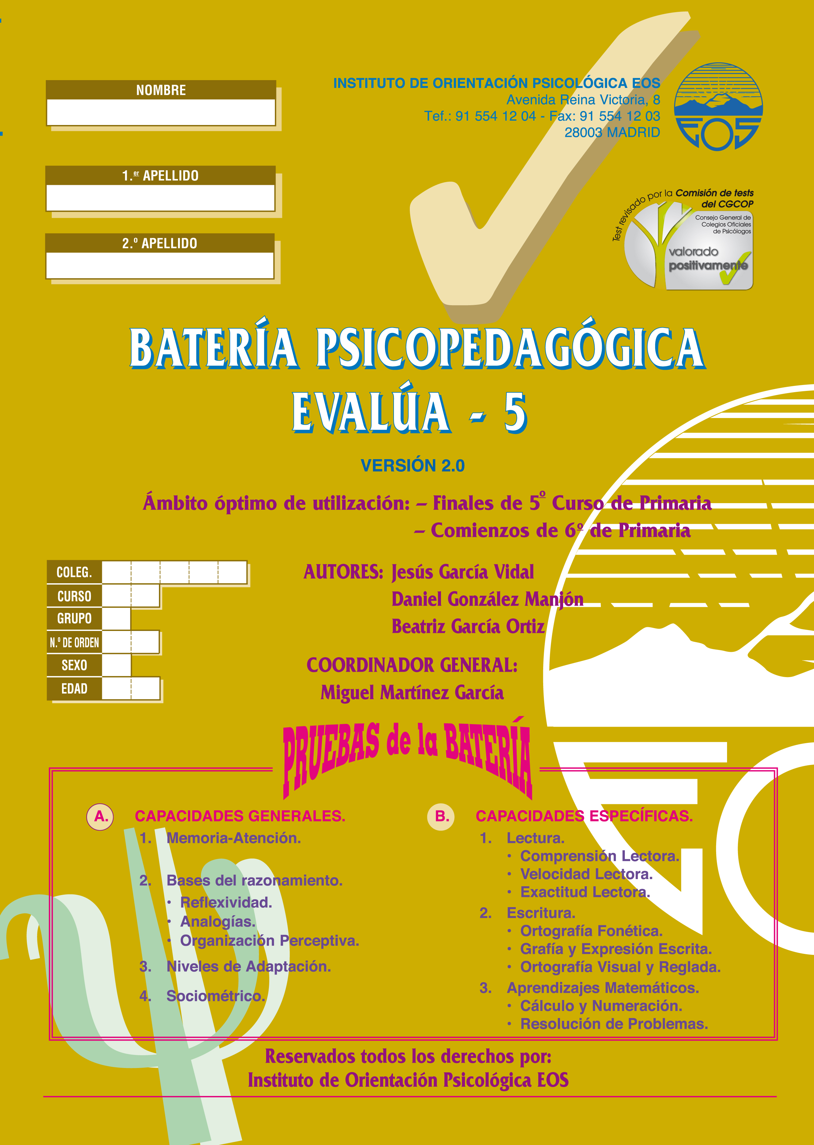 EVALÚA-5 (Batería). Adaptación República Dominicana