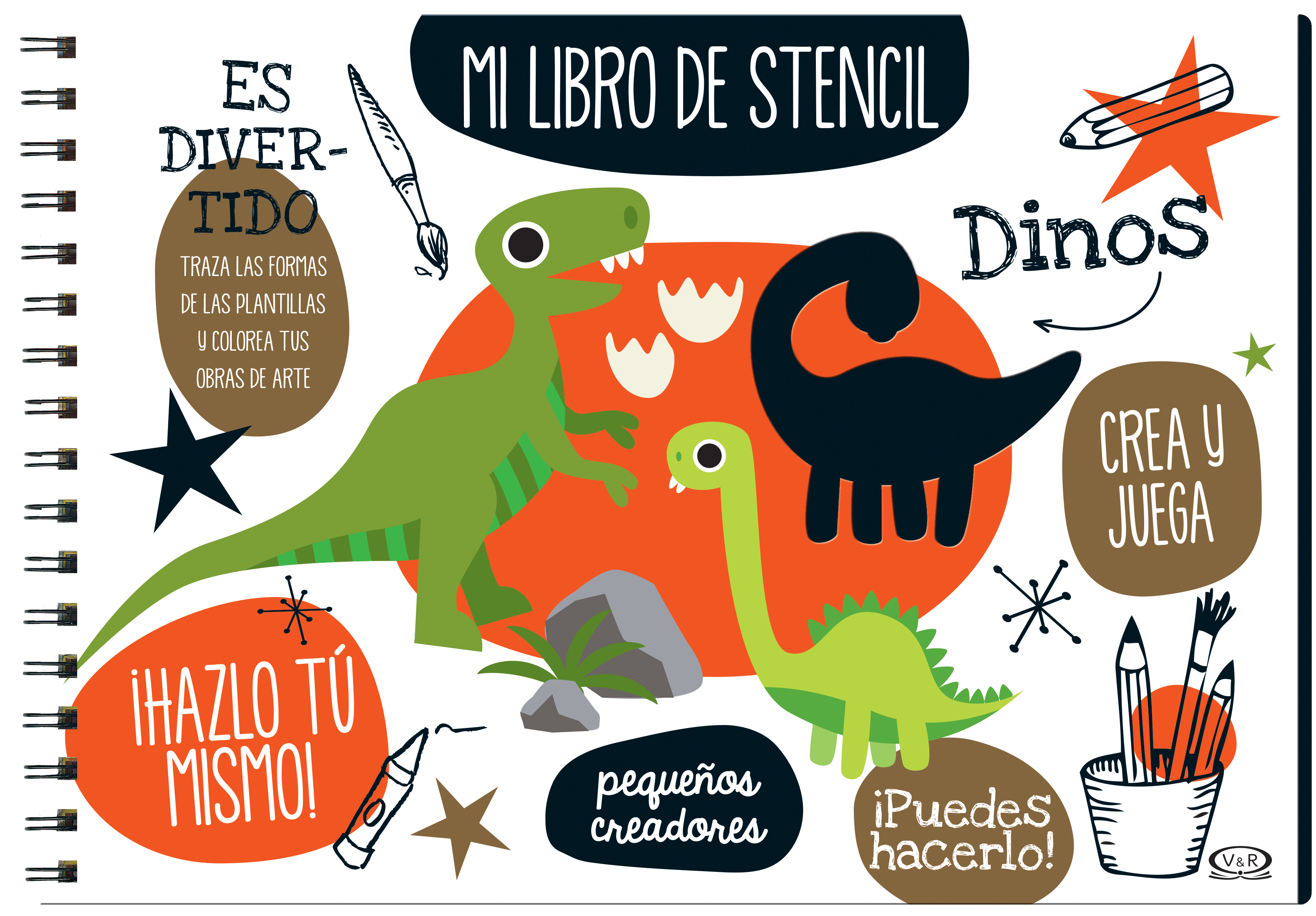 Dinos: Mi libro de stencil