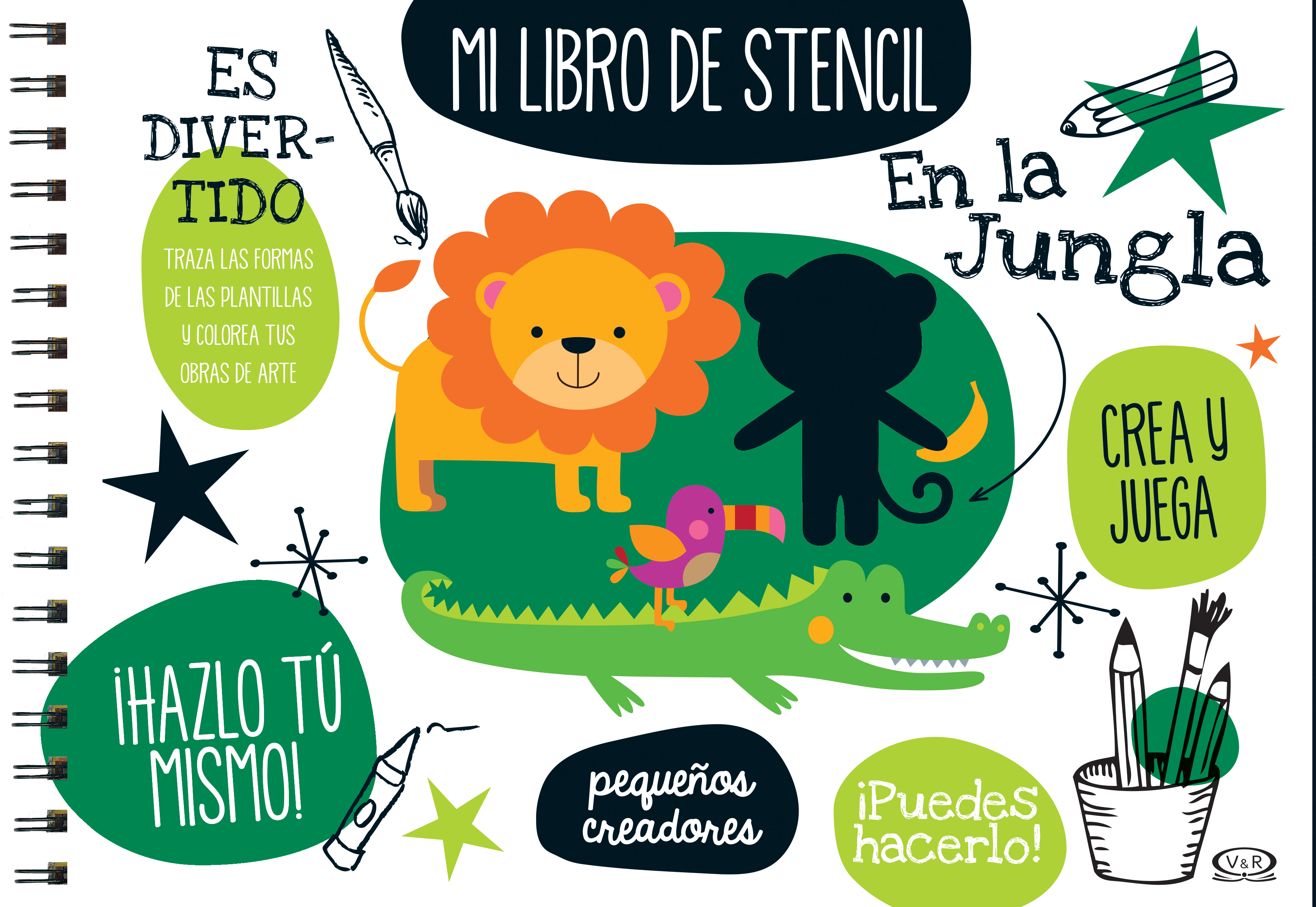 En la jungla: Mi libro de stencil
