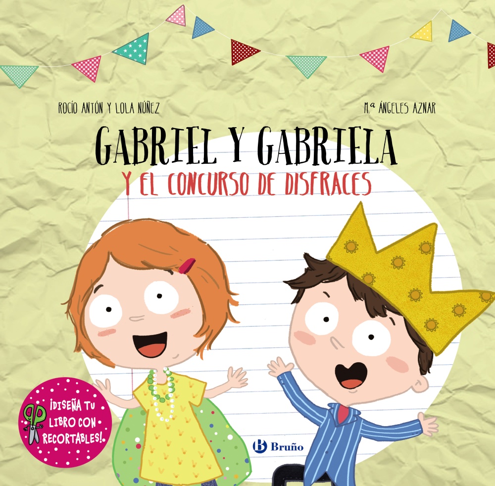 Diseña tu libro con recortables. Gabriel y Gabriela y el concurso de disfraces