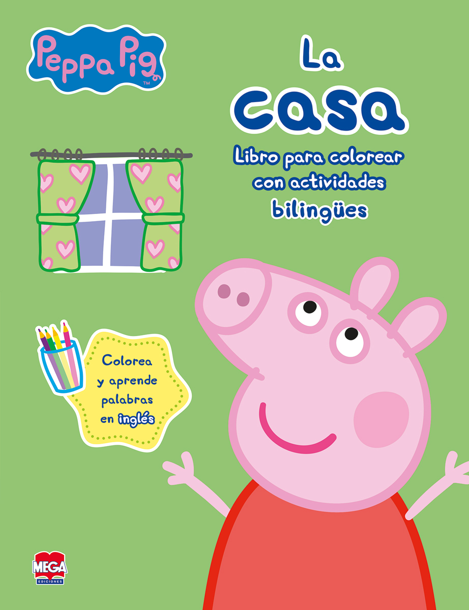 La casa Peppa Pig. Libros para colorear con actividades bilingües