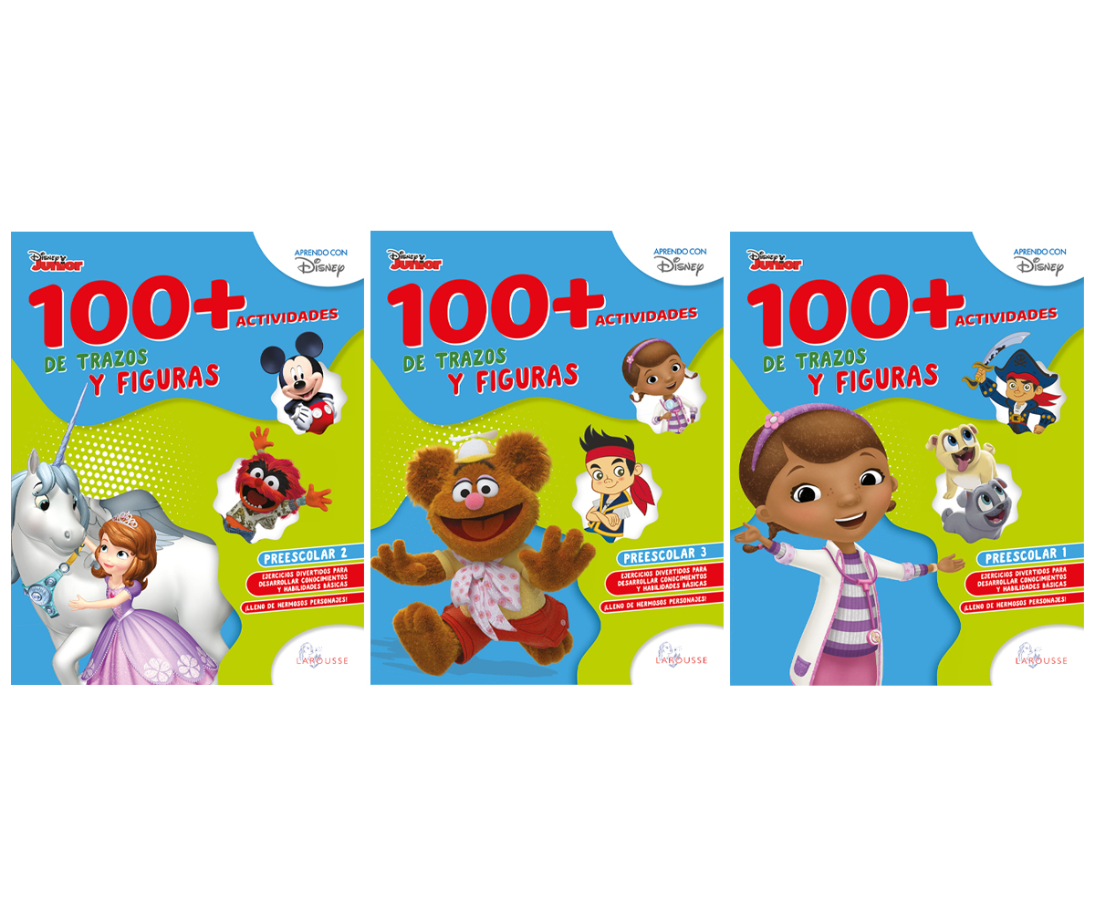 100+actividades de trazos y figuras Disney