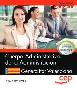 Cuerpo Administrativo de la Administración. Generalitat Valenciana. Test Vol. II