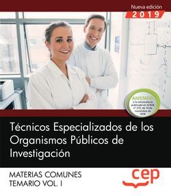 Técnicos Especializados de los Organismos Públicos de Investigación. Materias comunes. Test