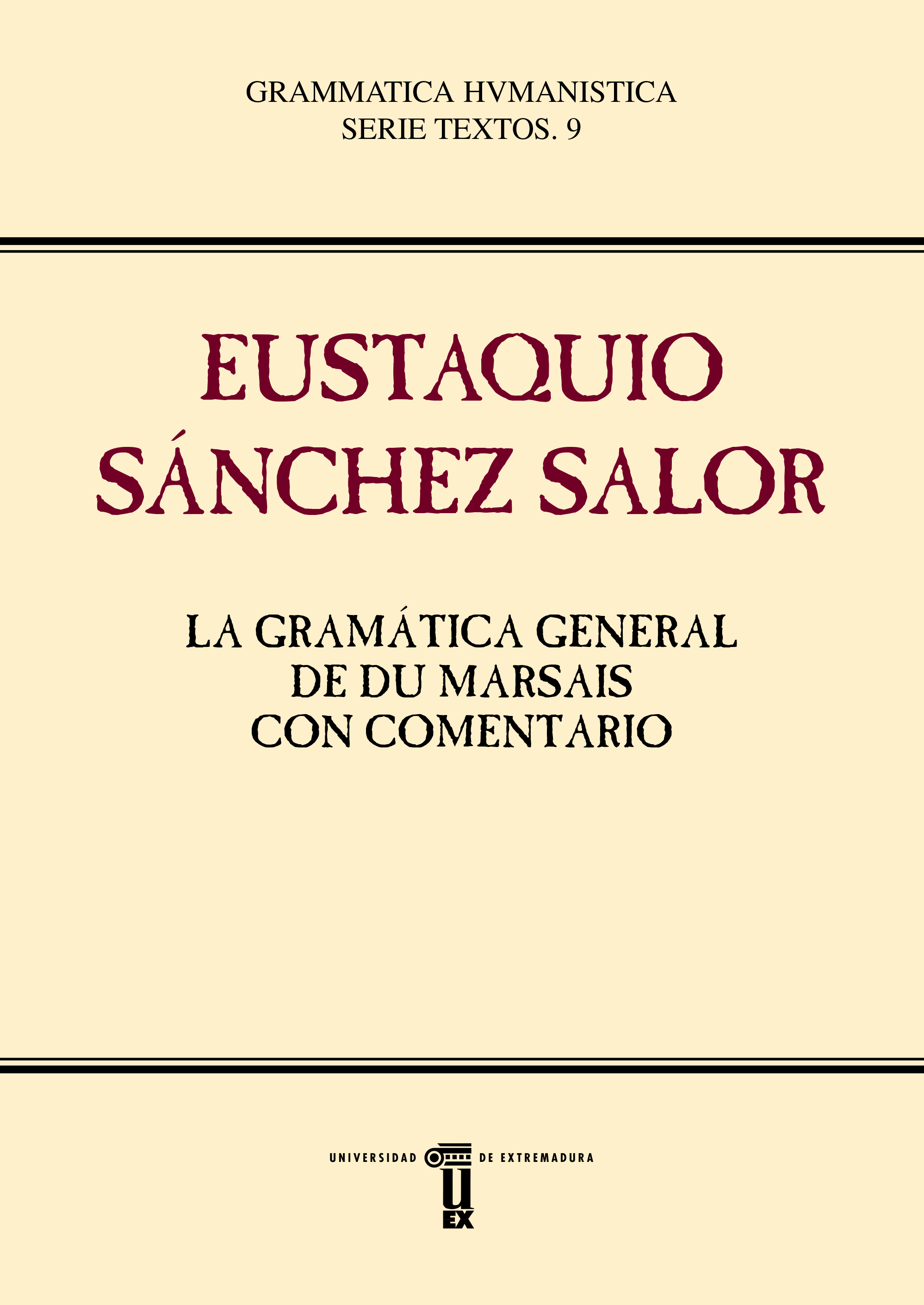 LA GRAMÁTICA GENERAL DE DU MARSAIS CON COMENTARIO