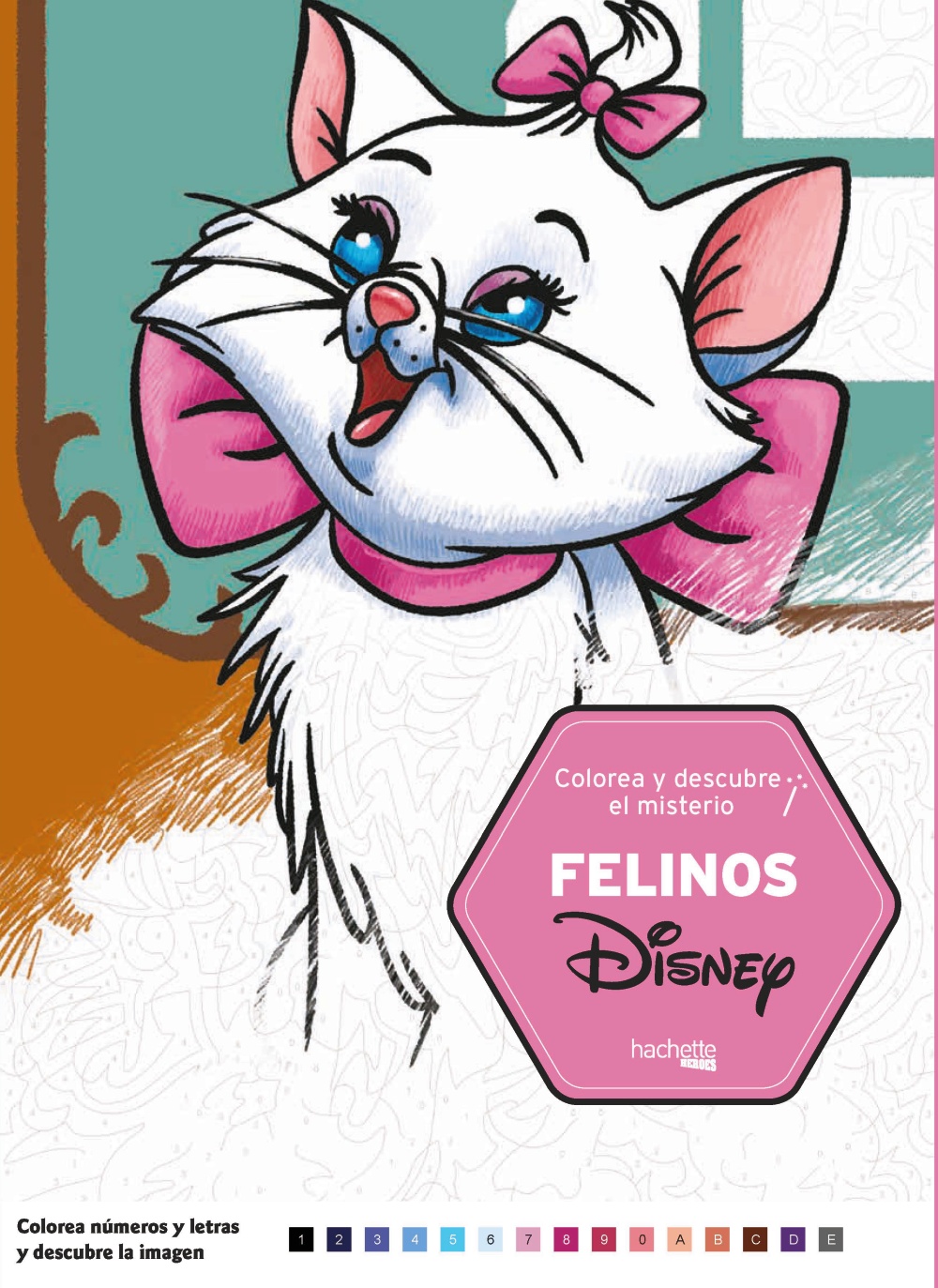 Colorea y descubre el misterio. Felinos Disney
