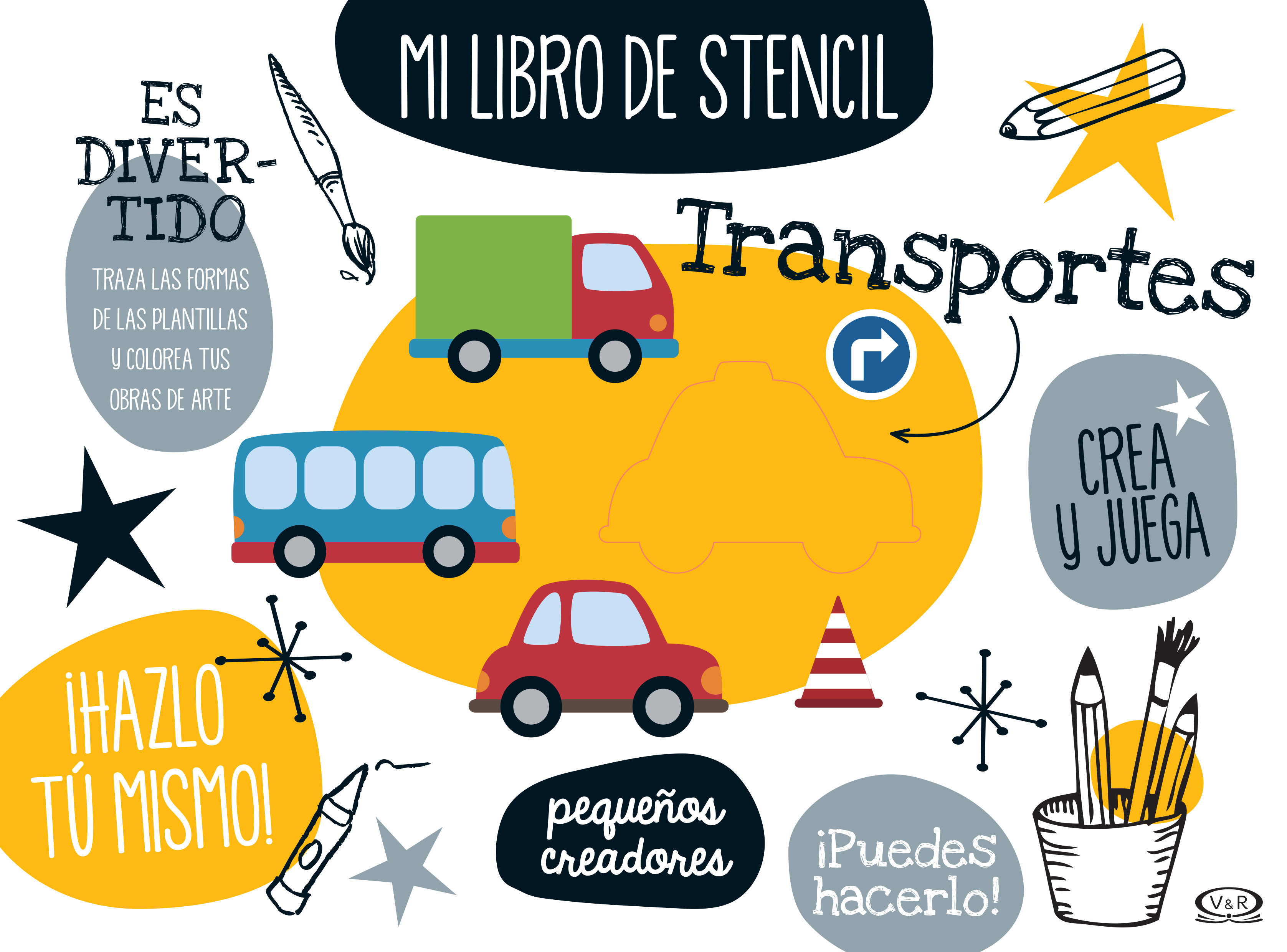 Transportes: Mi libro de stencil