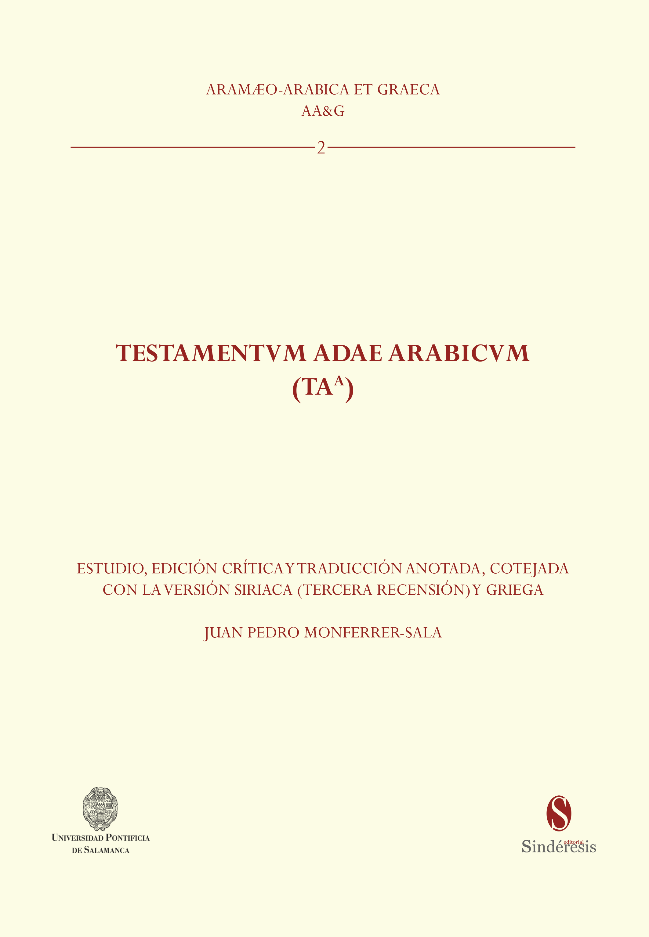 TESTAMENTVM ADAE ARABICVM