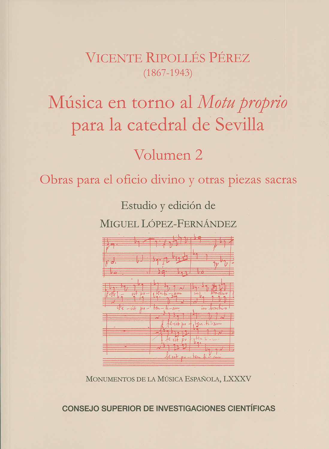 Música en torno al Motu proprio para la catedral de Sevilla. Vol. 2, Obras para el oficio divino y otras piezas sacras