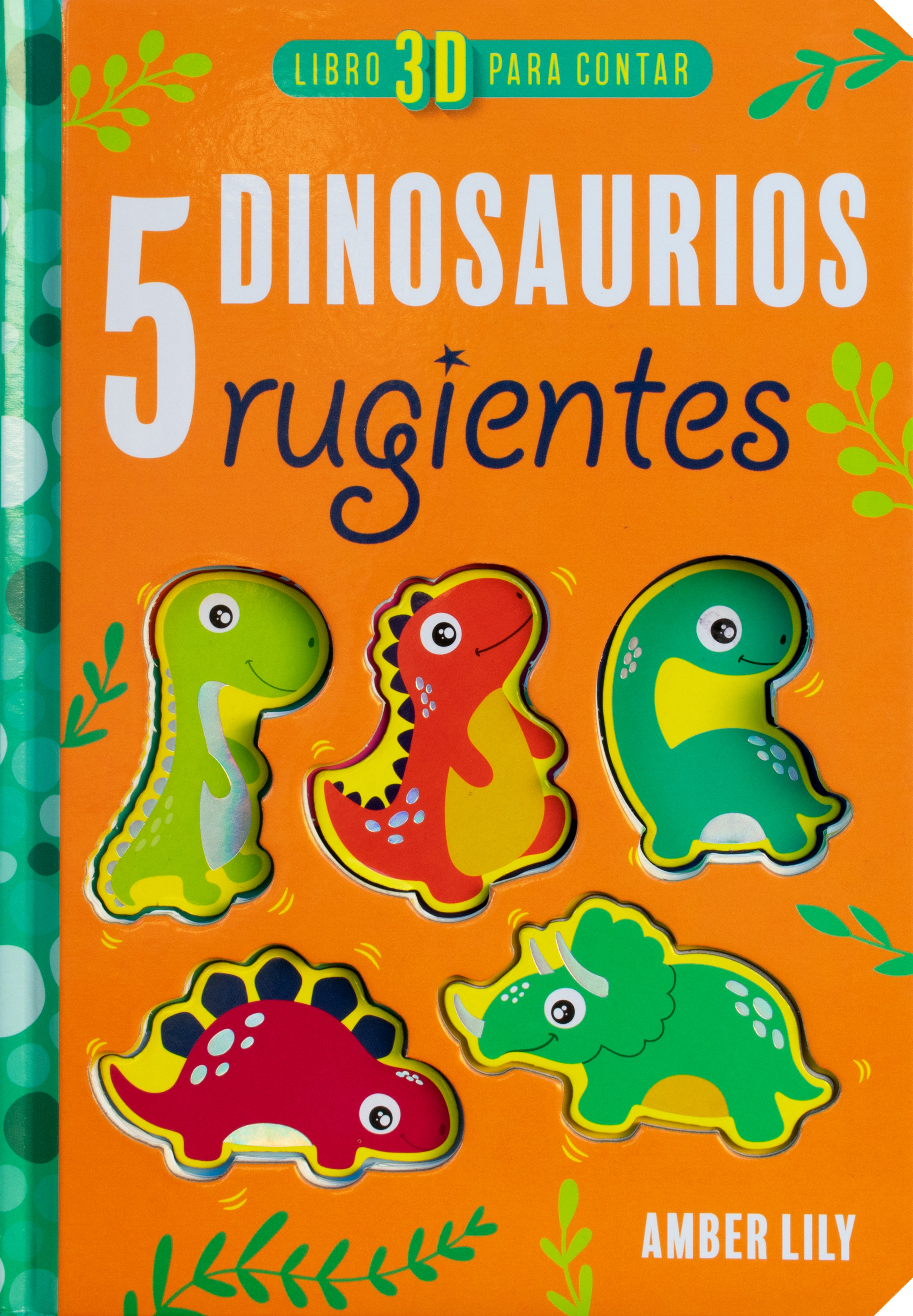 Libro 3-D Para Contar: 5 Dinosaurios Rugientes.