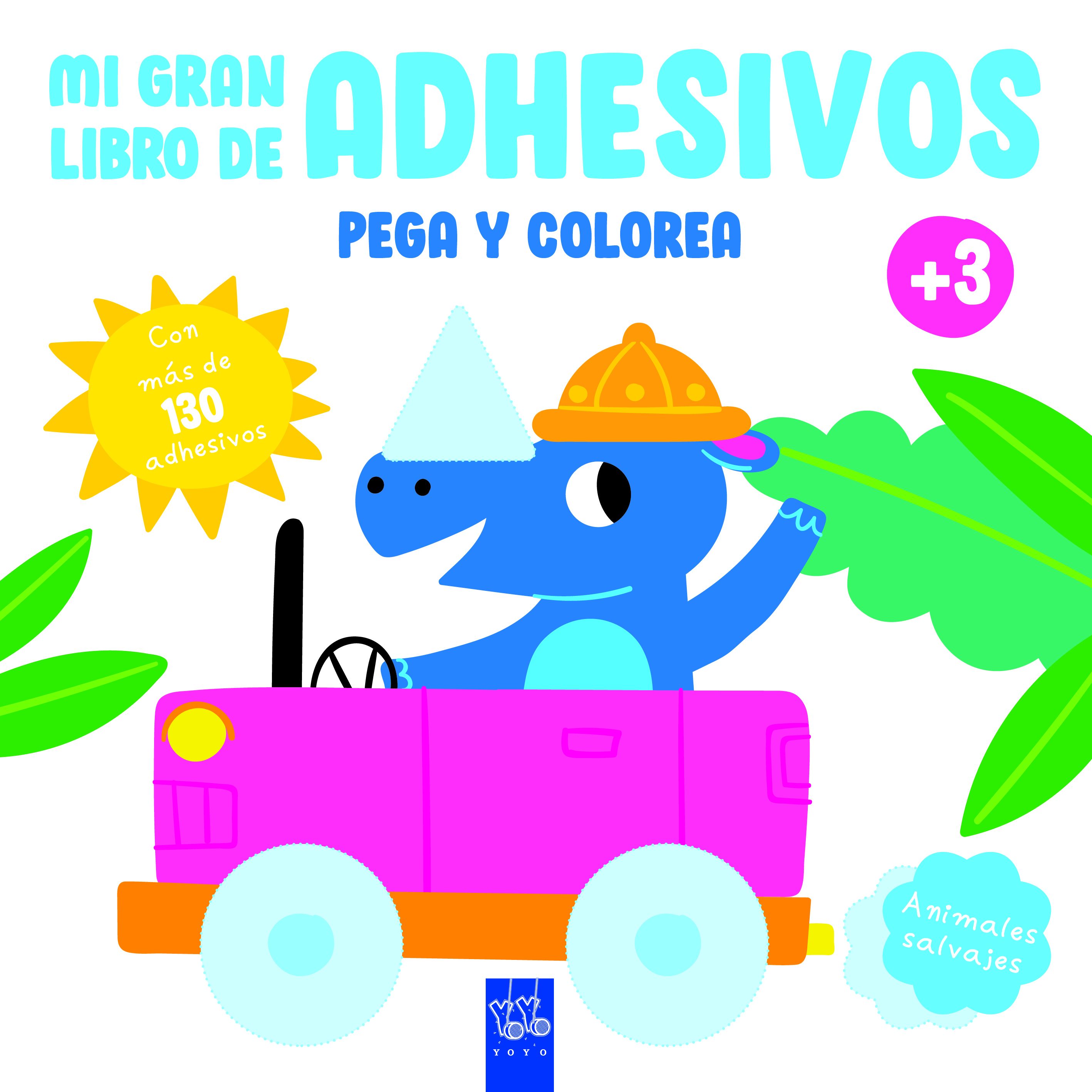 Mi gran libro de adhesivos pega y colorea. Animales salvajes