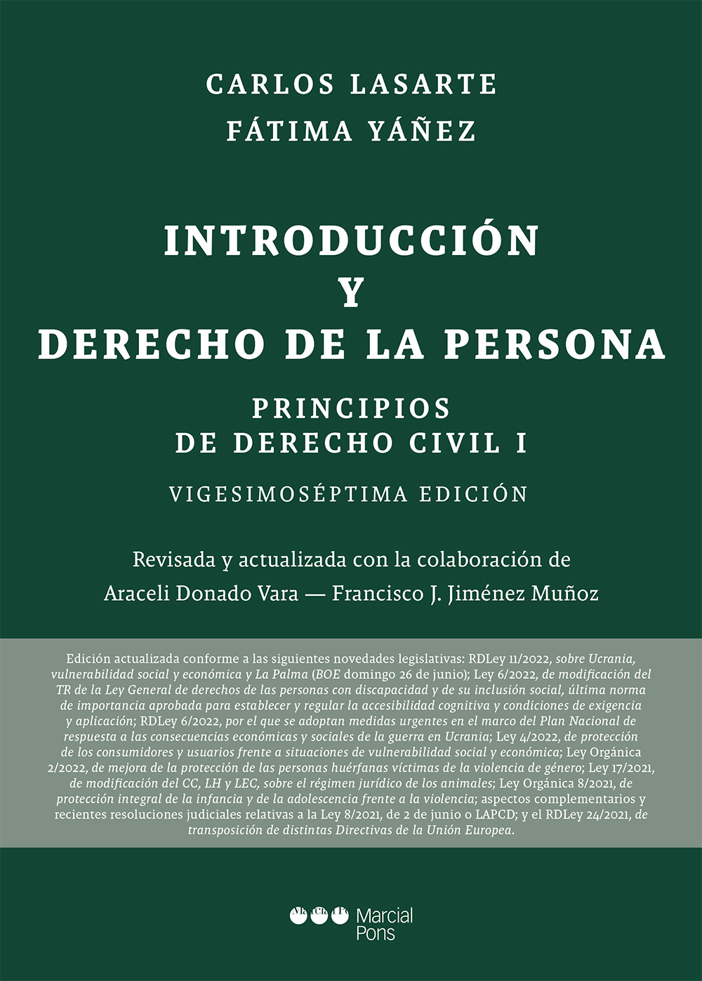 Principios de Derecho civil 27ª ed.