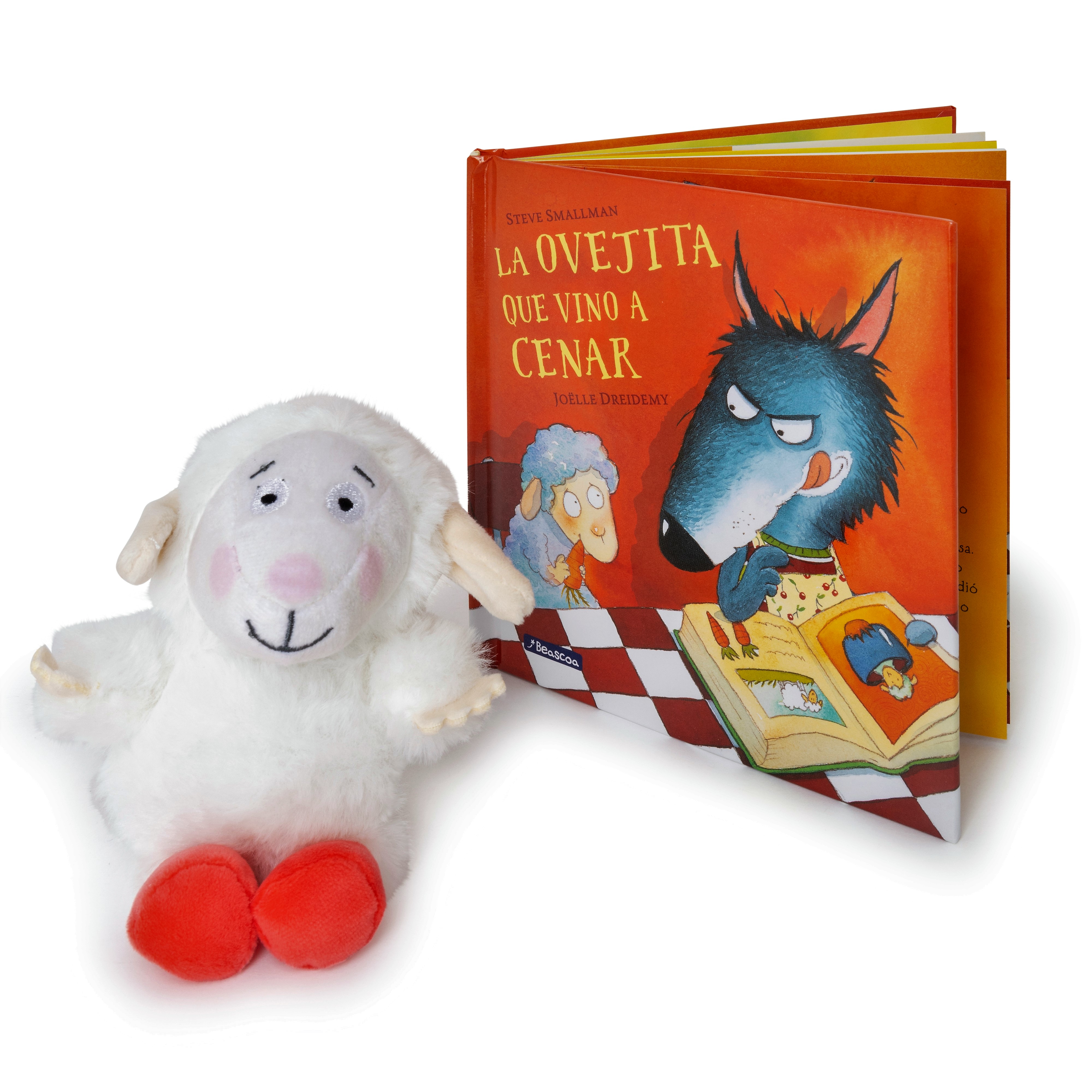 Peluche y cuento de La ovejita que vino a cenar (La ovejita que vino a cenar. Libro juguete)