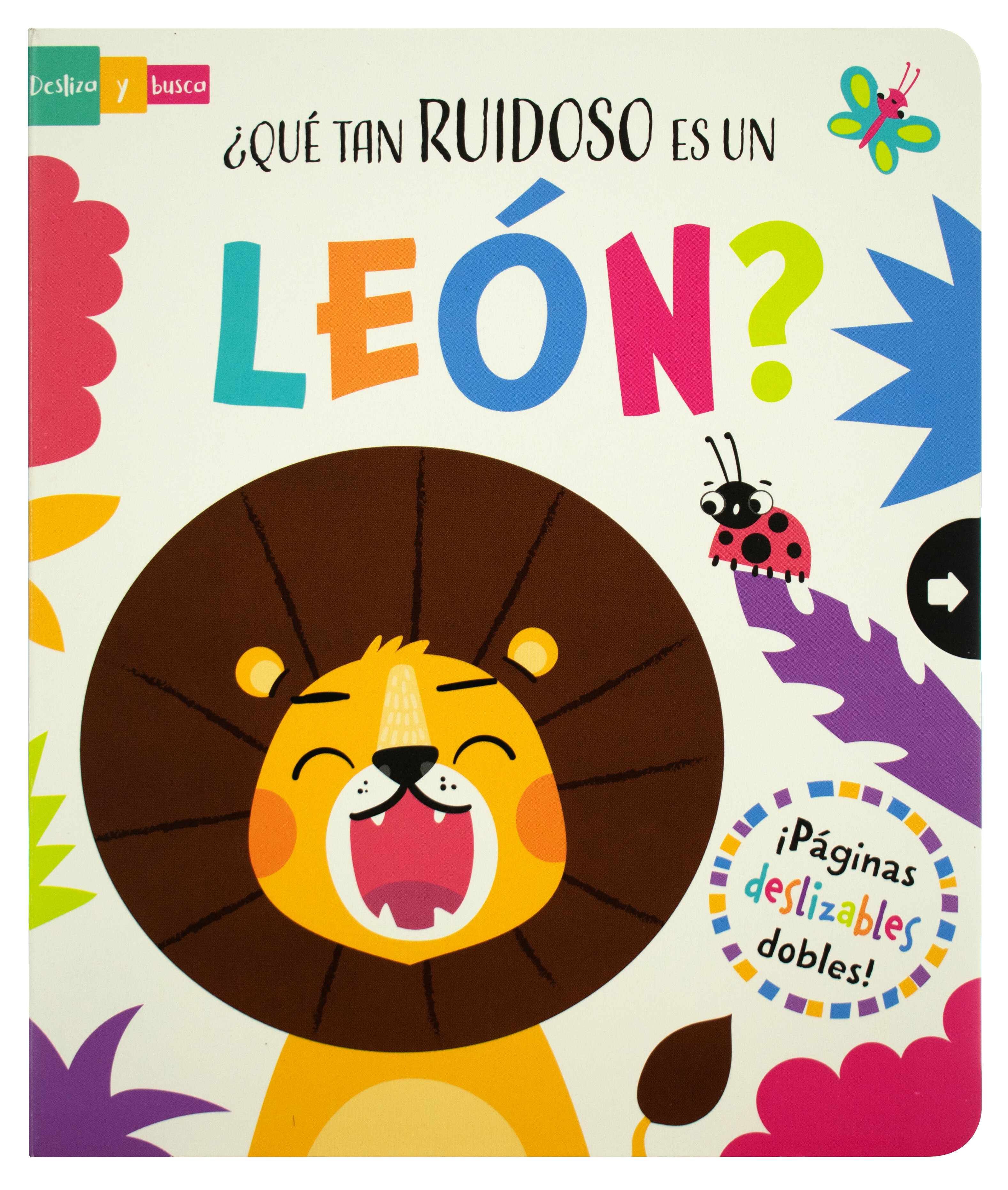 Libro con ventanas deslizables: ¿Qué tan ruidoso es un león?