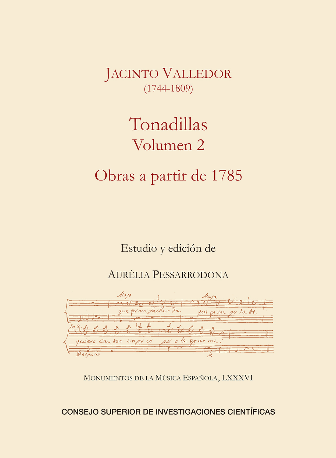Tonadillas. Volumen 2, Obras a partir de 1785