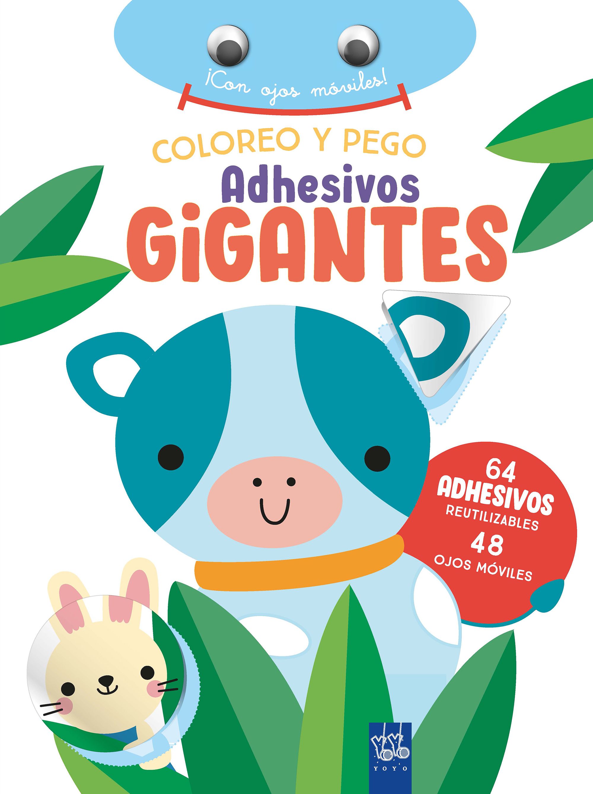 Coloreo y pego adhesivos gigantes. Vaca