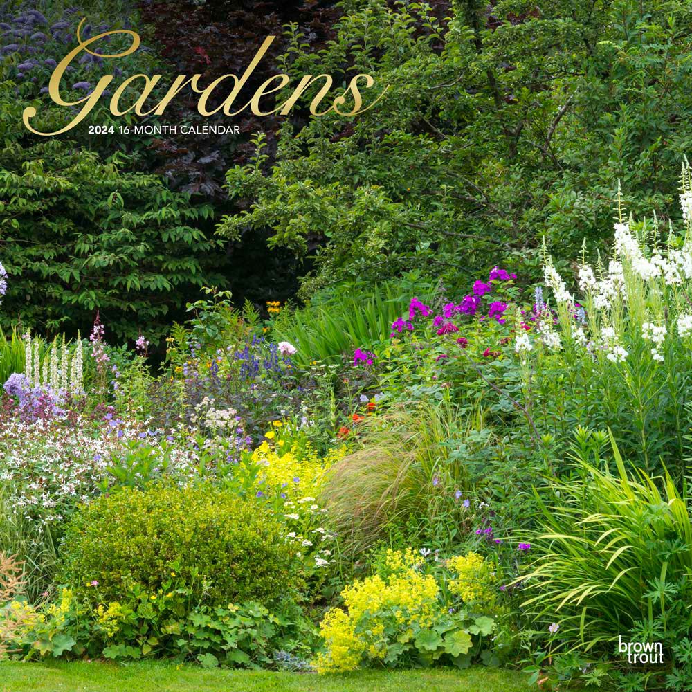 Calendario de pared: GARDENS 2024 SQUARE FOIL- BROWNTROUT