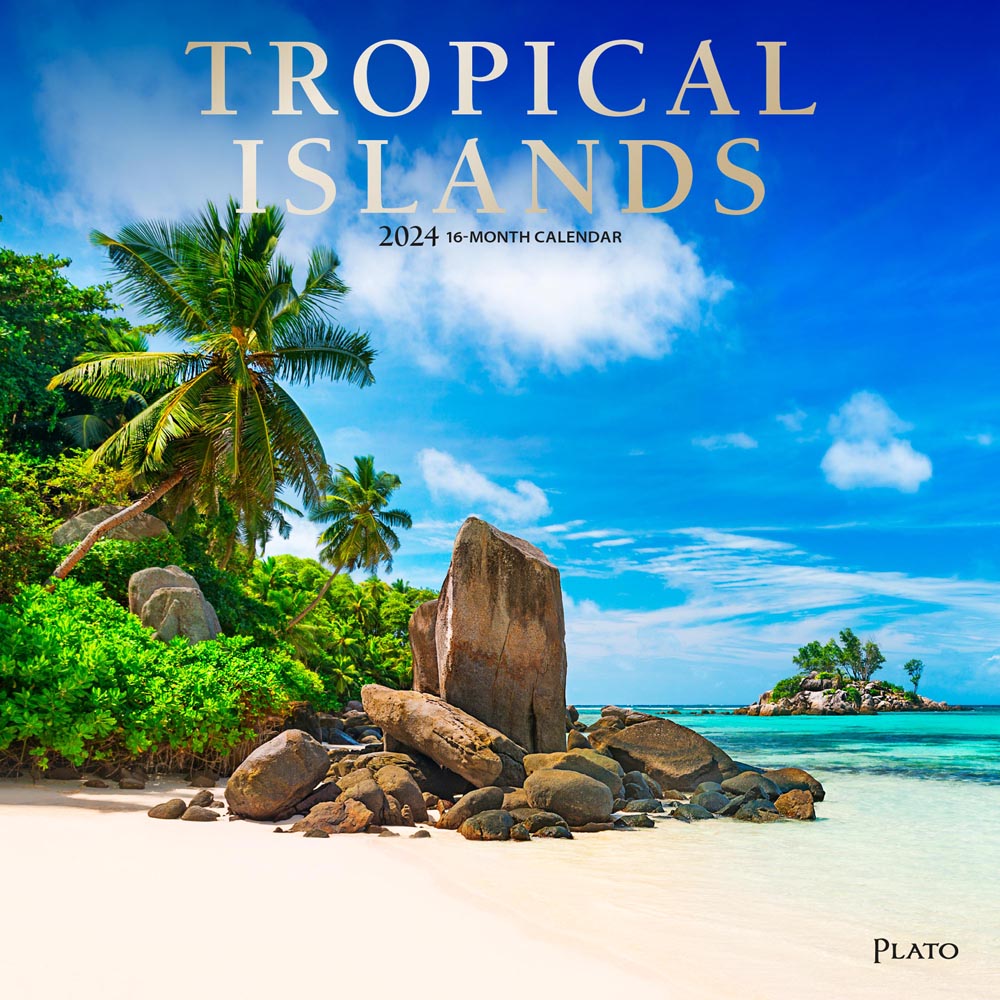 Calendario de pared: TROPICAL ISLANDS 2024 SQUARE PLATO FOIL- BROWNTROUT