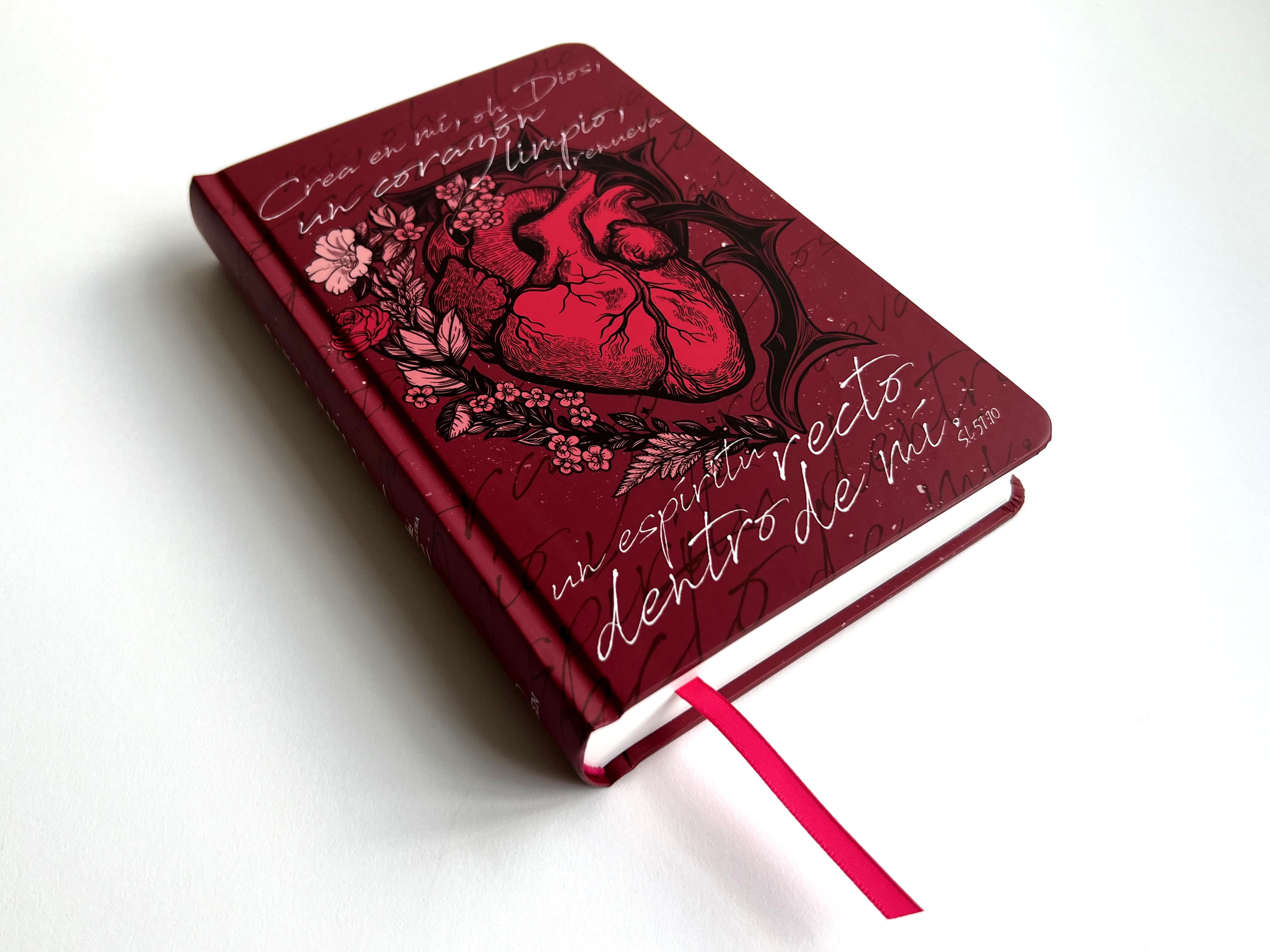 Biblia RV60 nombres de Dios crea en mi un corazón limpio (rosada) - Tapa Dura