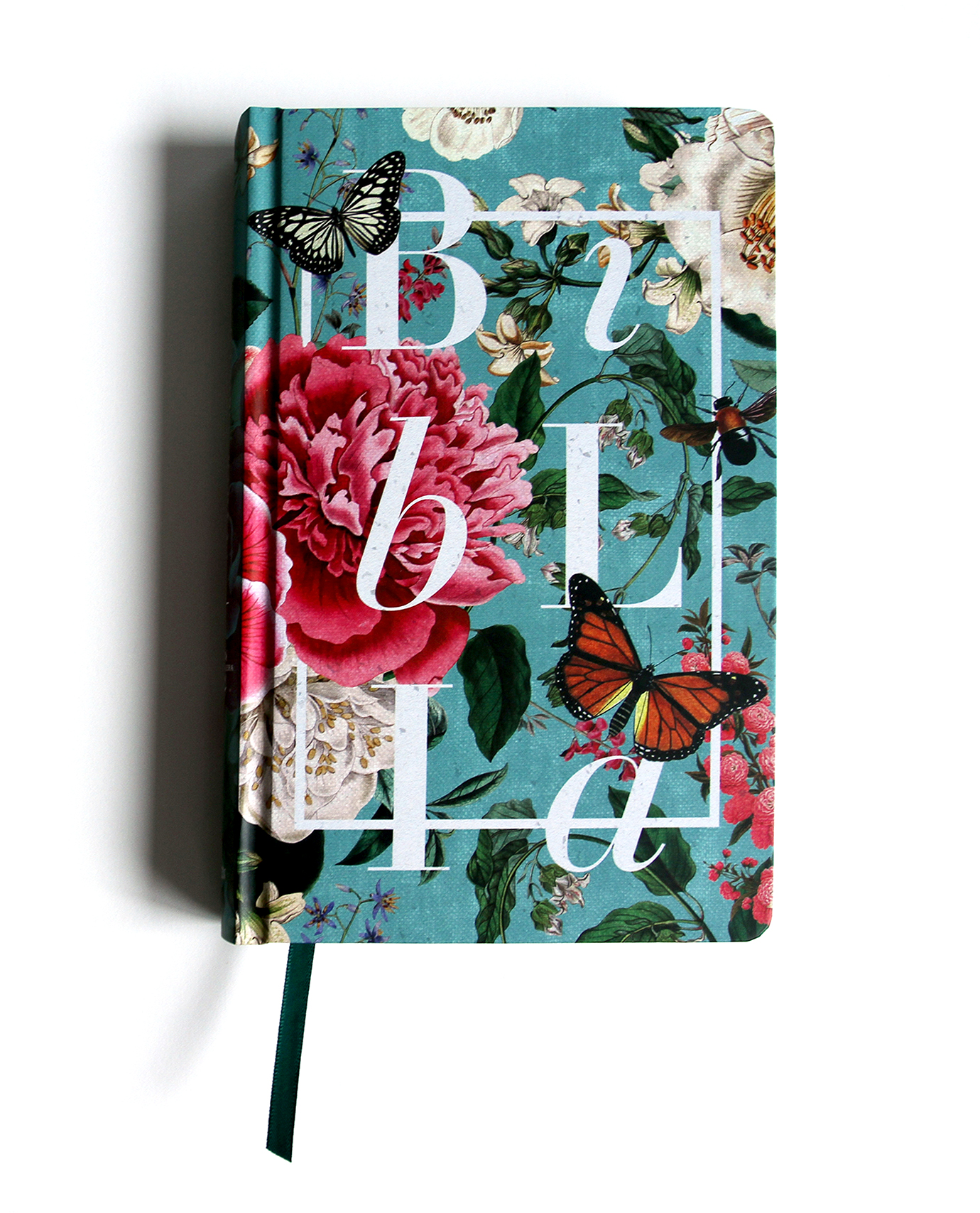 Biblia RV60 Nombres de Dios Flores Boquet Aqua Tapa Dura