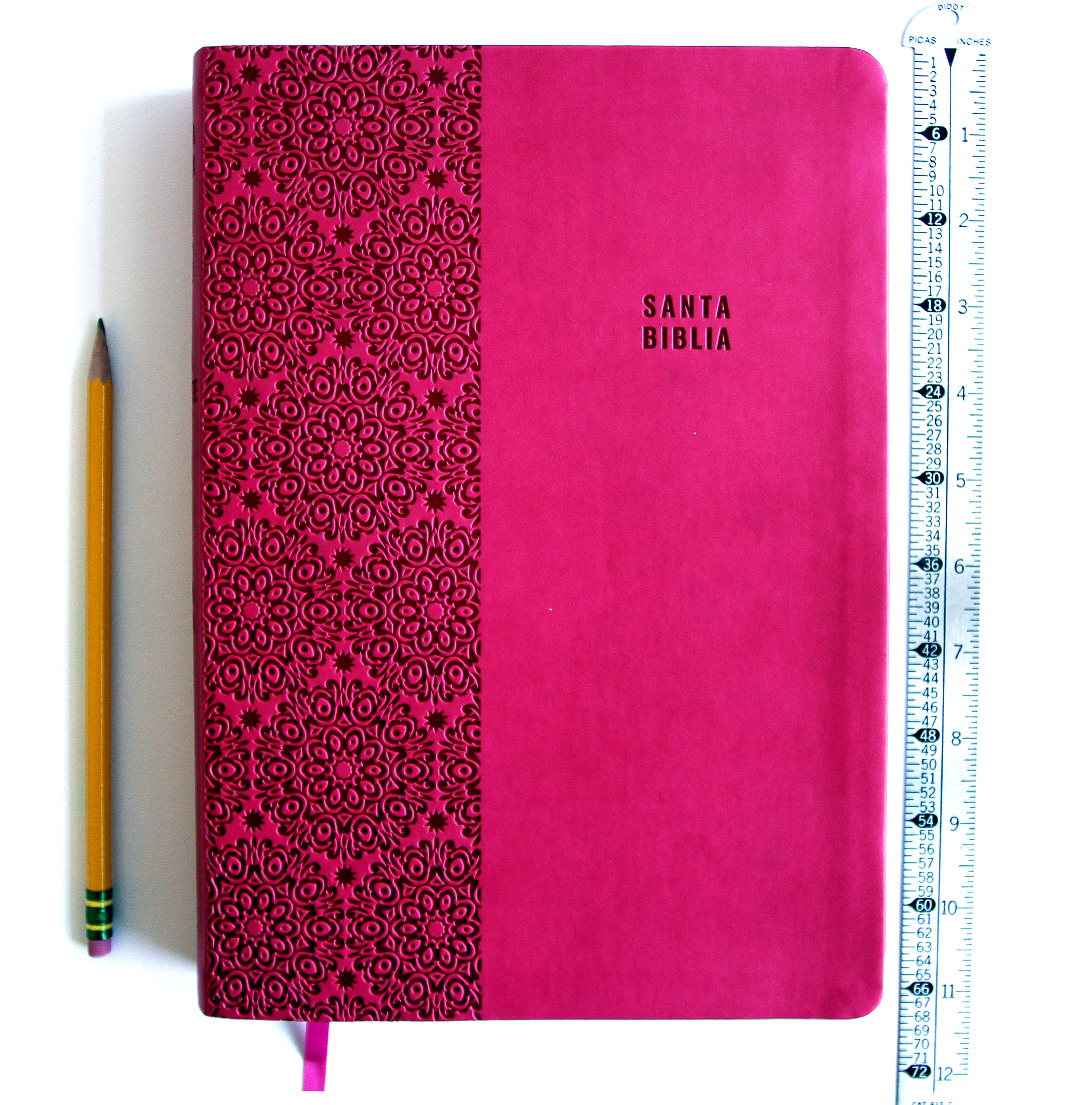 Santa Biblia Reina Valera Letra Super Gigante Piel Fucsia