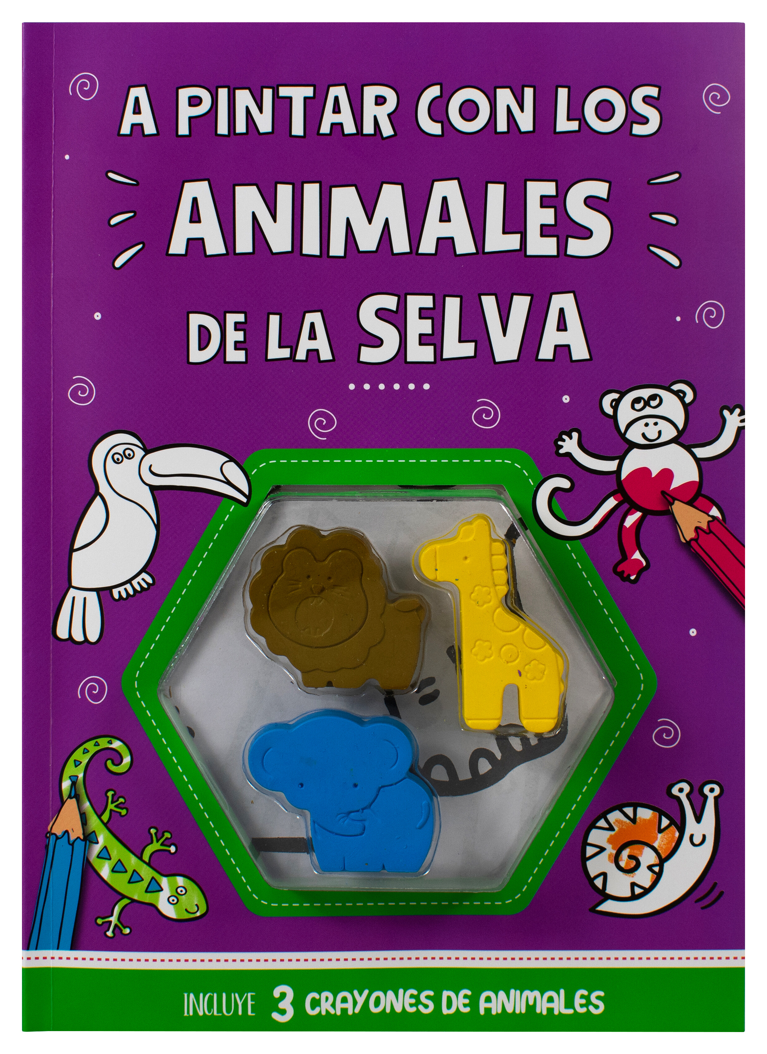 Libro de actividades: A pintar con los animales de la selva