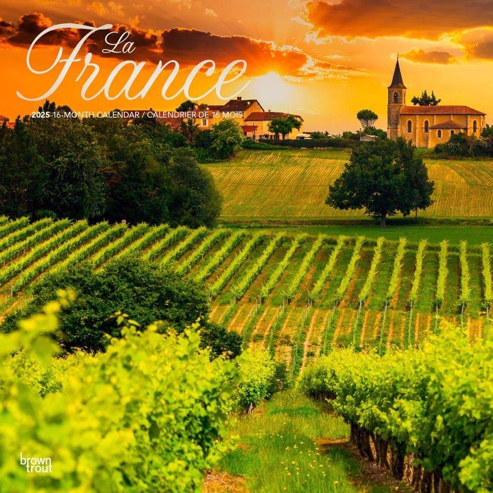 Square Wall 12X12 France La France 2025 Square English French Foil