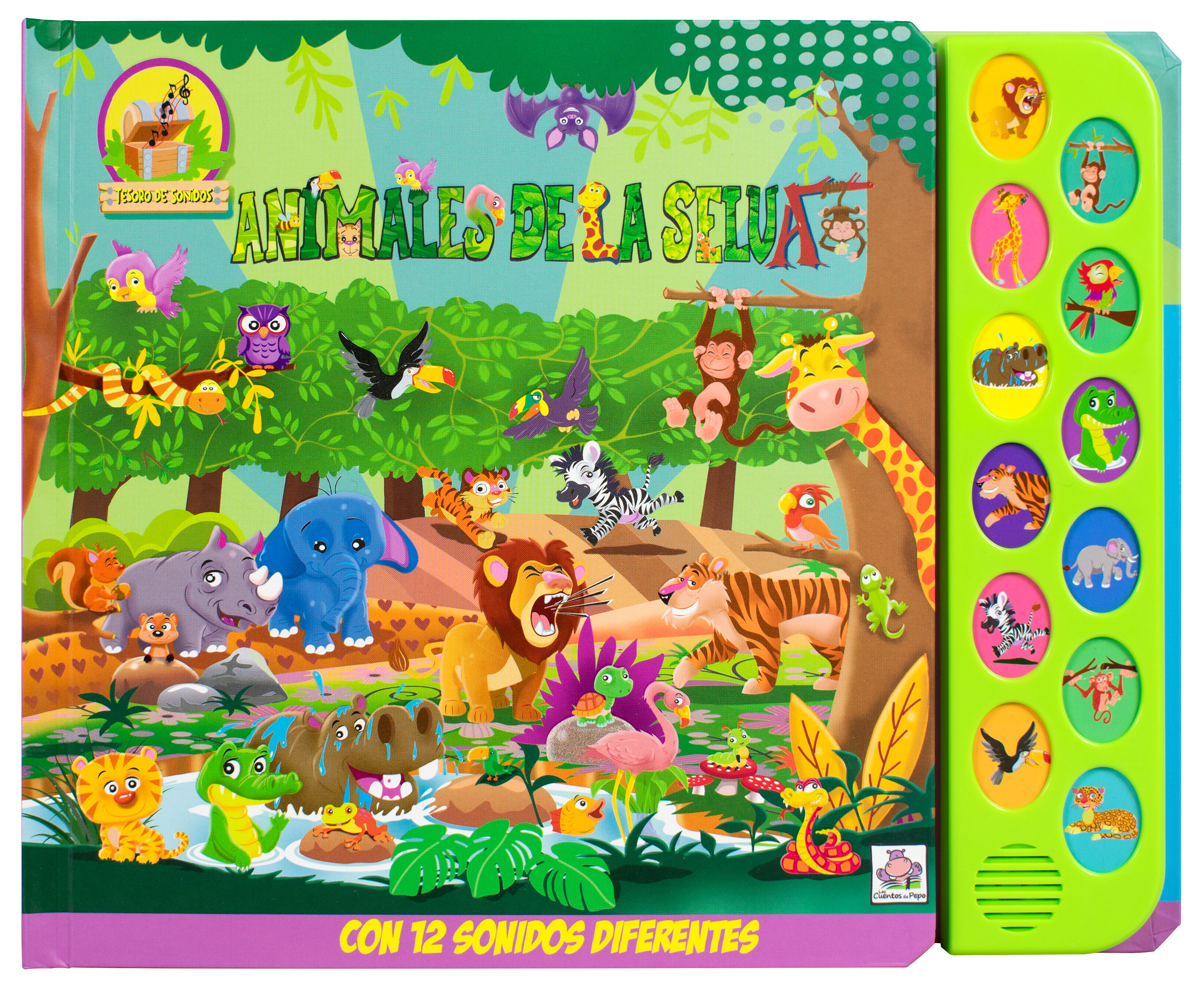 Libro Infantil tesoro de sonidos: Animales de la Selva