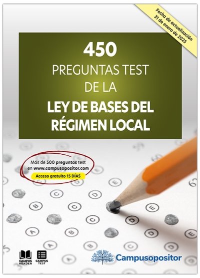 450 preguntas test de la Ley de Bases del Régimen Local
