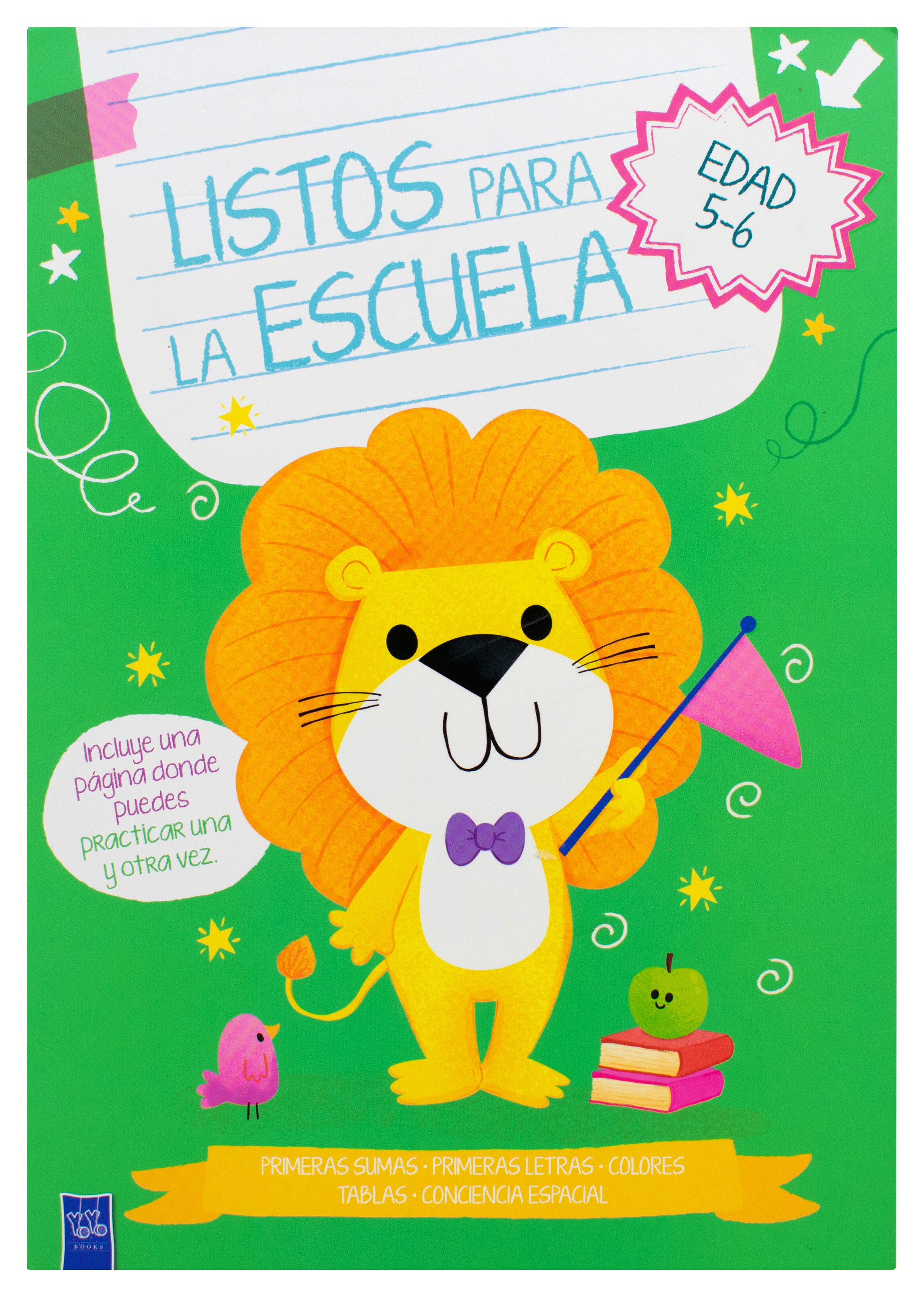 Libro infantil de actividades: Listos para la escuela: Edad 5-6 - León