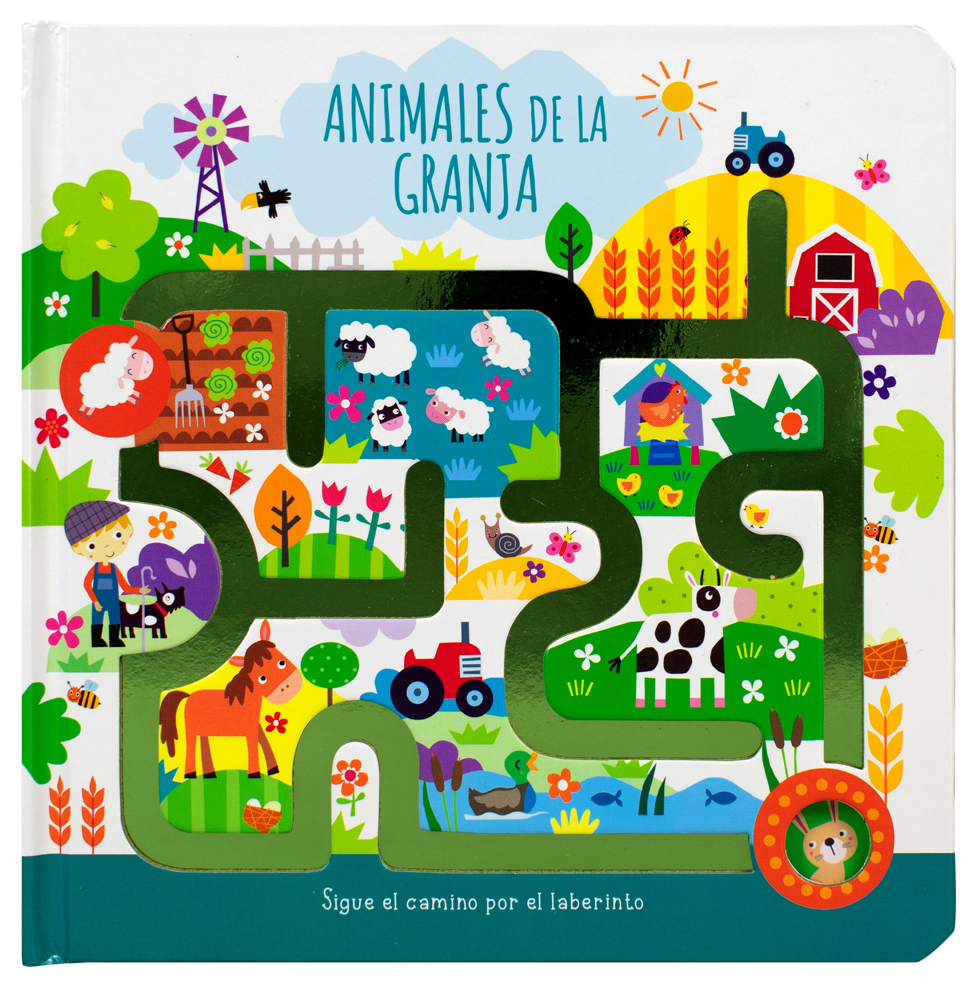 Libro infantil: Sigue el camino por el laberinto: Animales de la granja